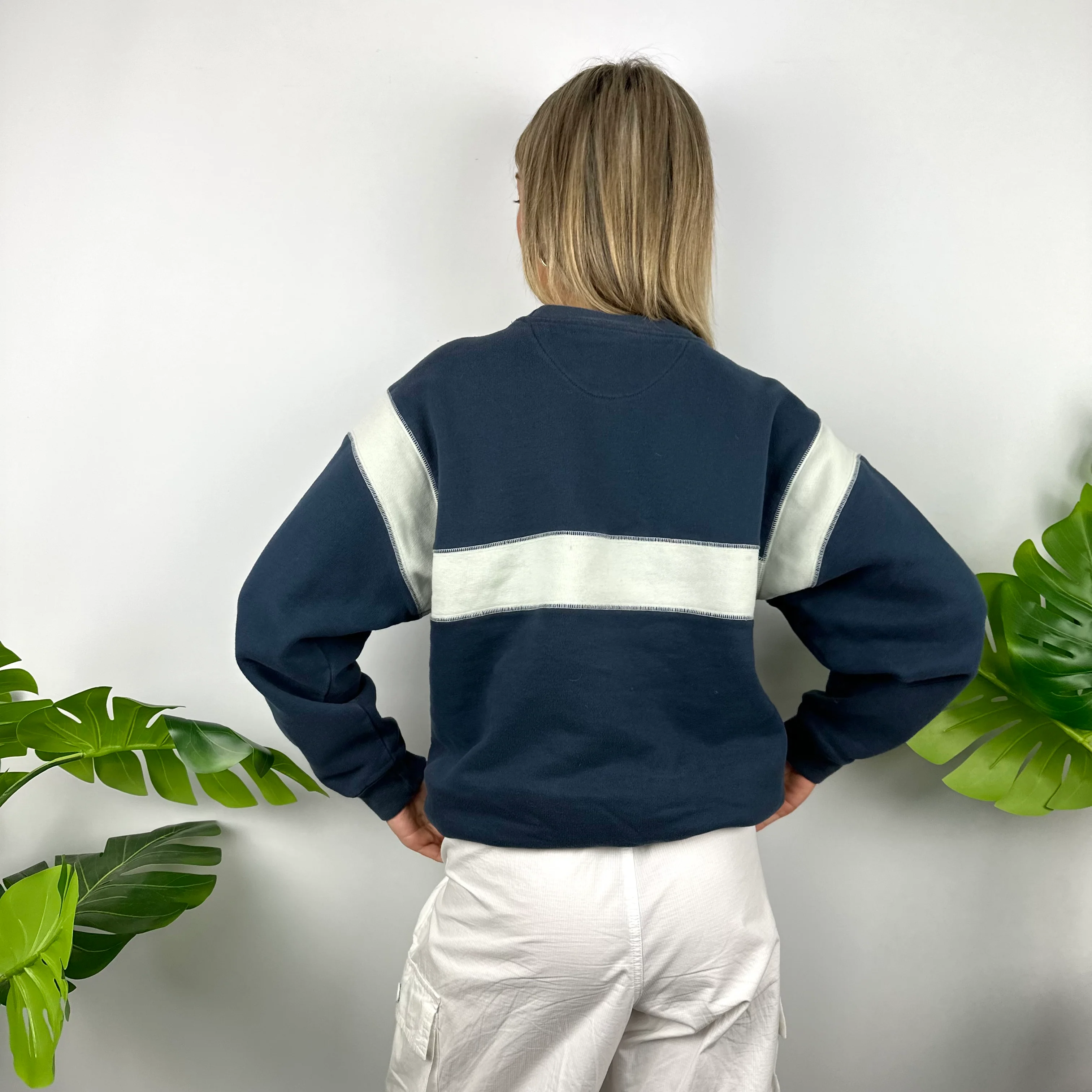 Nike Navy Embroidered Spell Out Sweatshirt (M) - Image 4