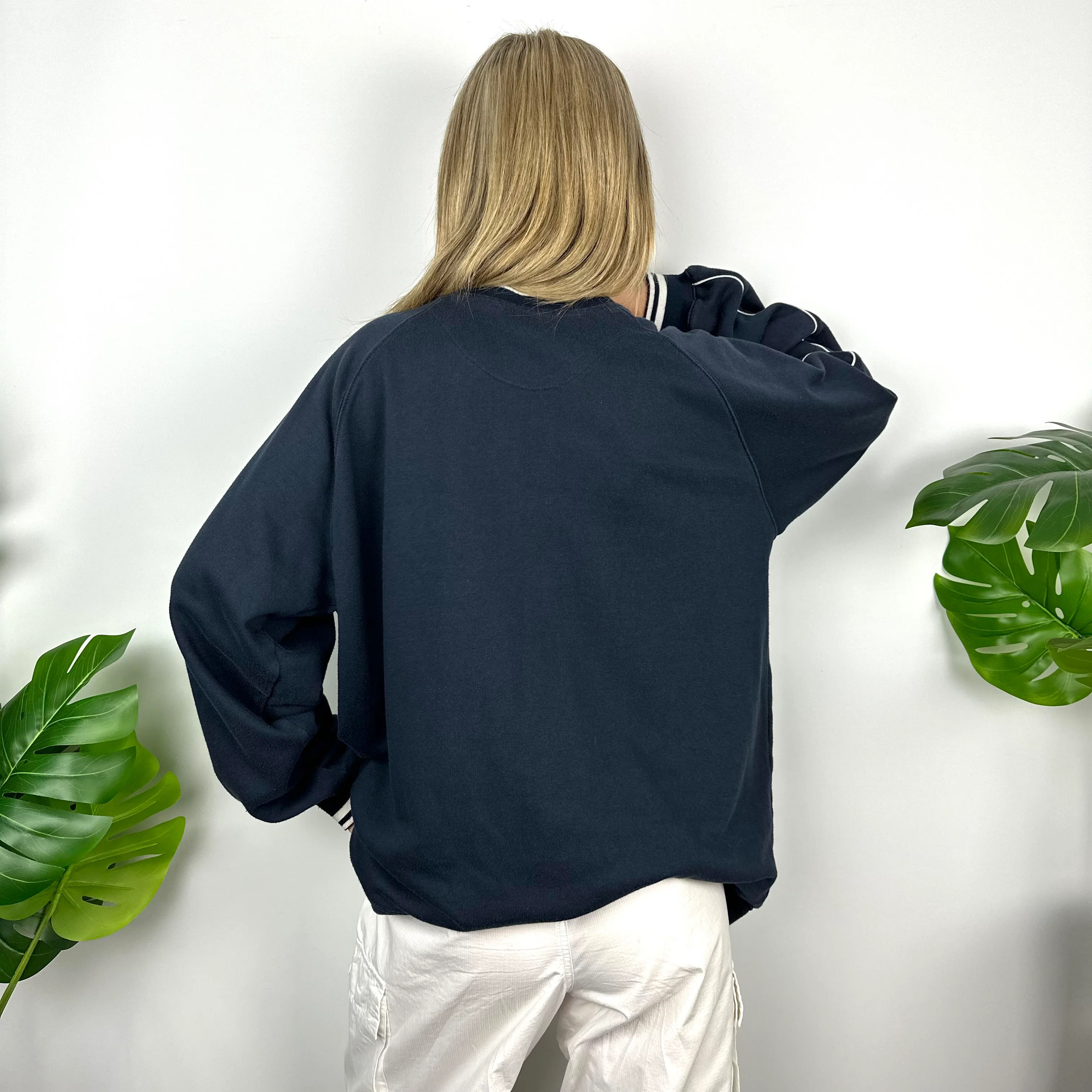 Nike Navy Embroidered Spell Out Sweatshirt (L) - Image 4