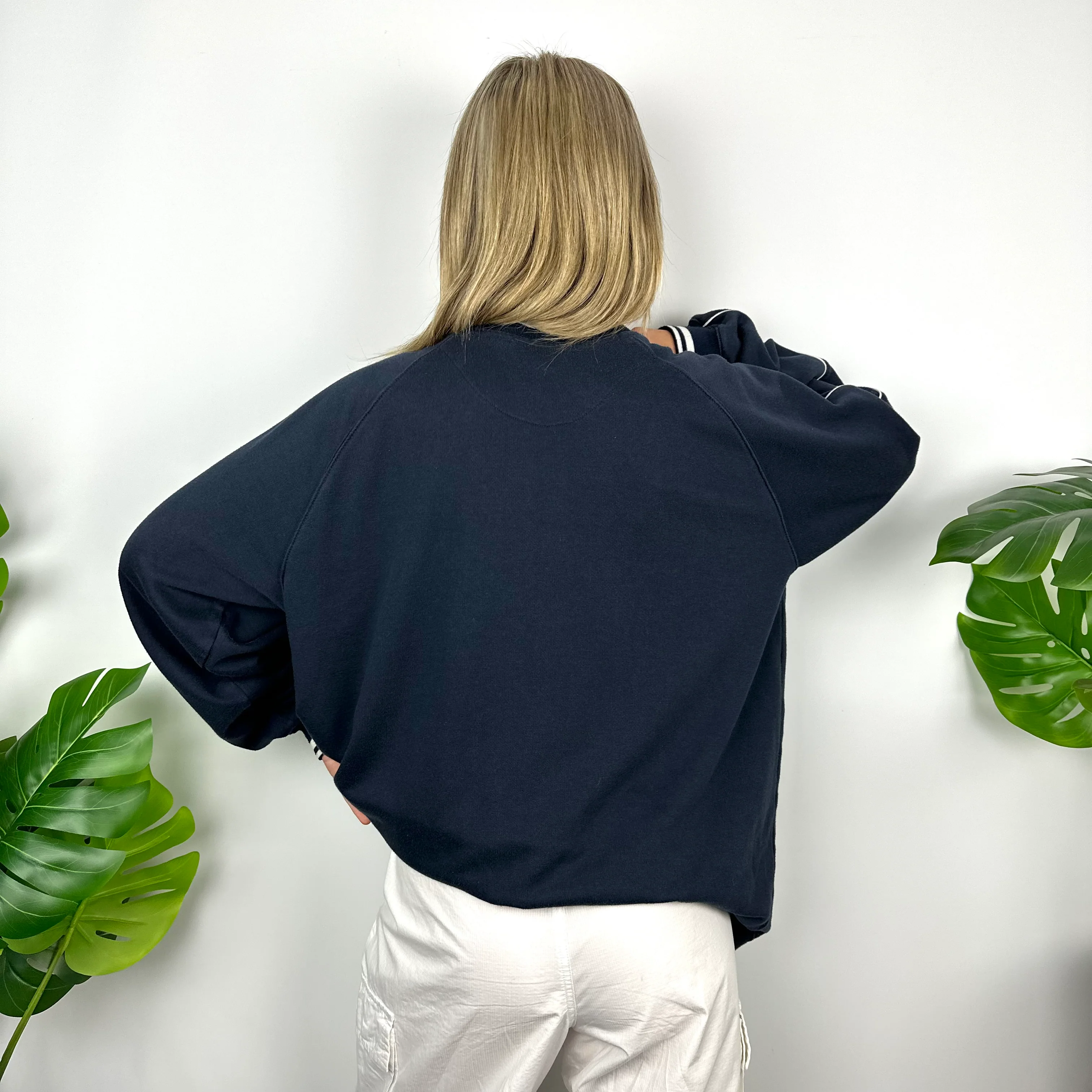 Nike Navy Embroidered Spell Out Sweatshirt (L) - Image 7