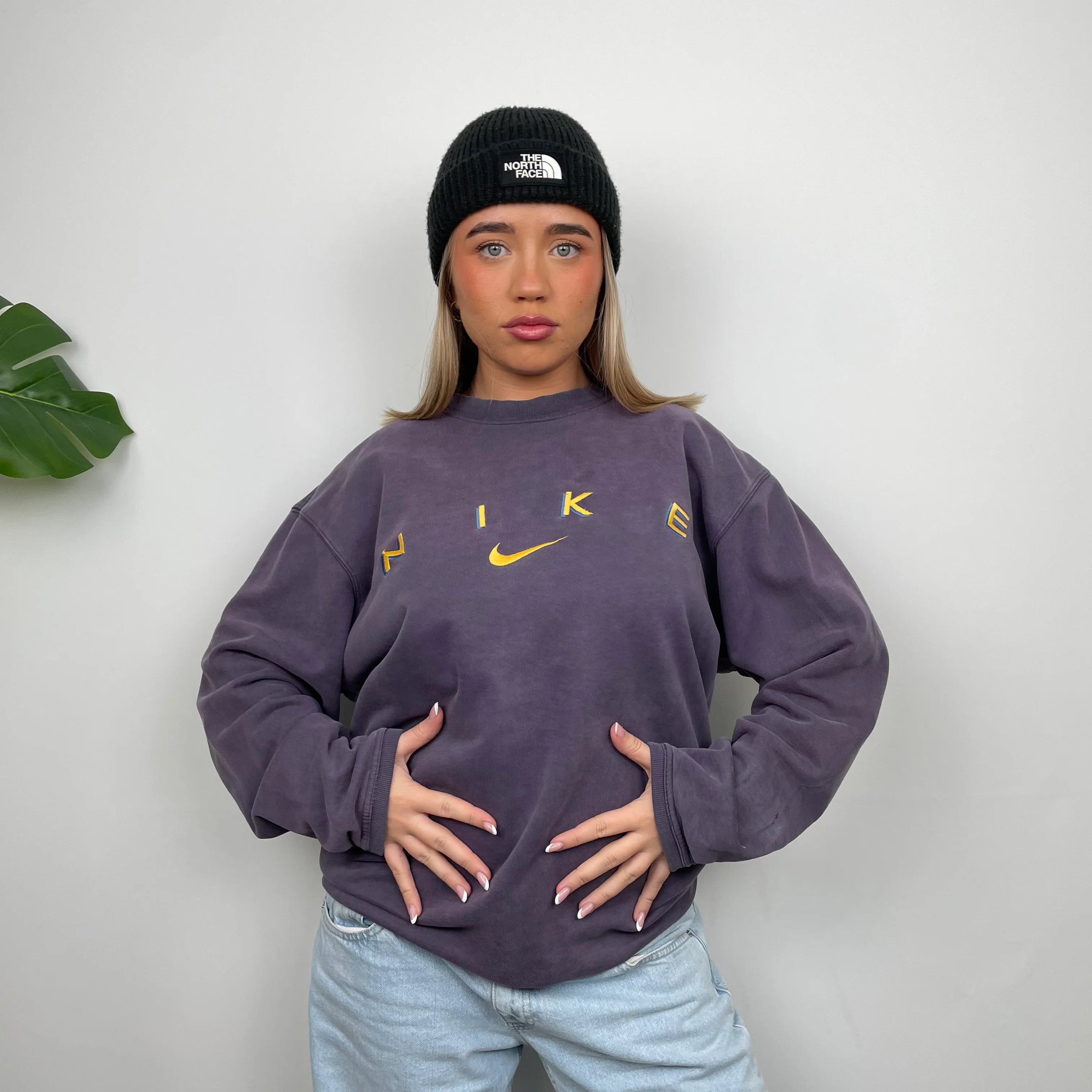 Nike Navy Embroidered Spell Out Sweatshirt (L)