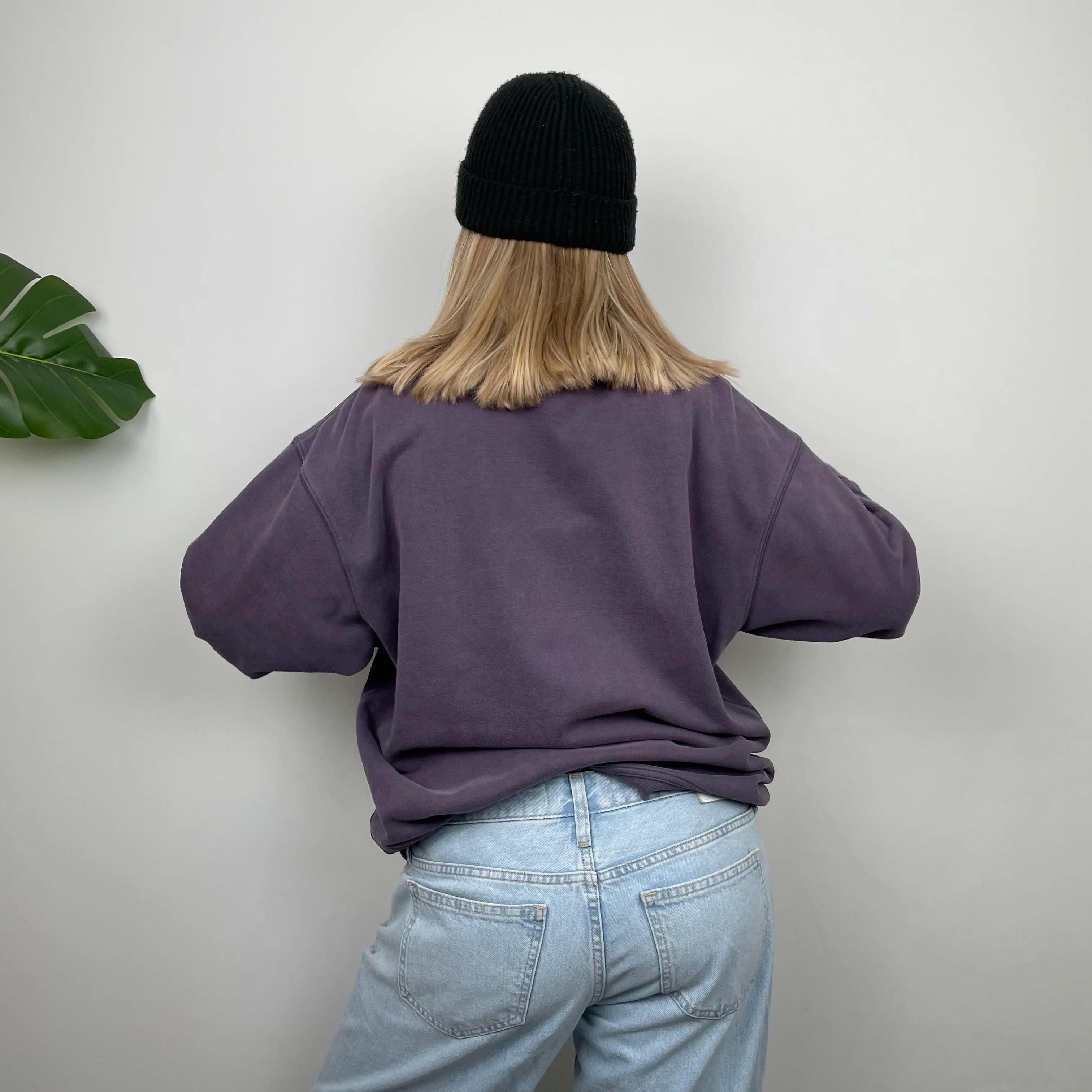 Nike Navy Embroidered Spell Out Sweatshirt (L) - Image 5