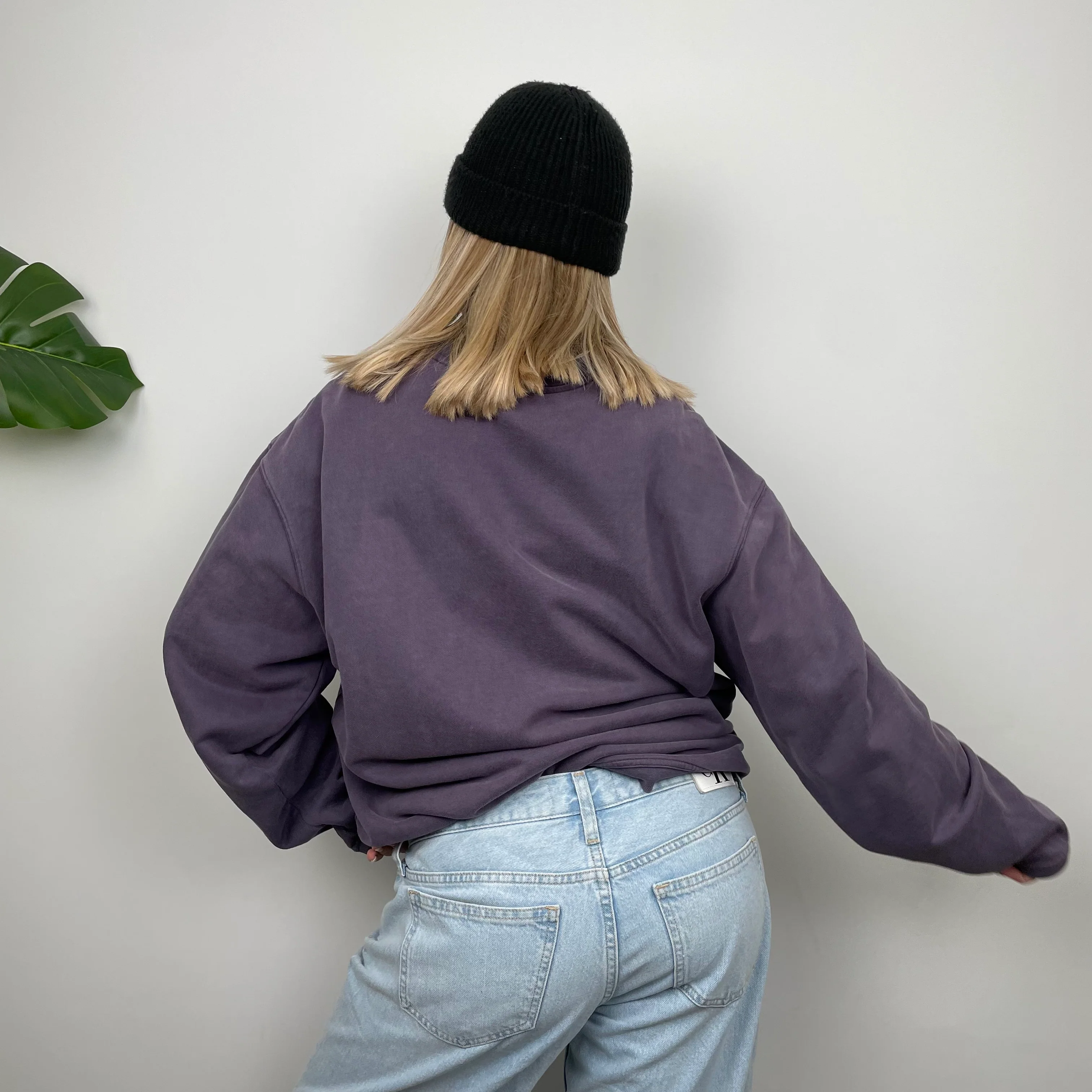 Nike Navy Embroidered Spell Out Sweatshirt (L) - Image 6