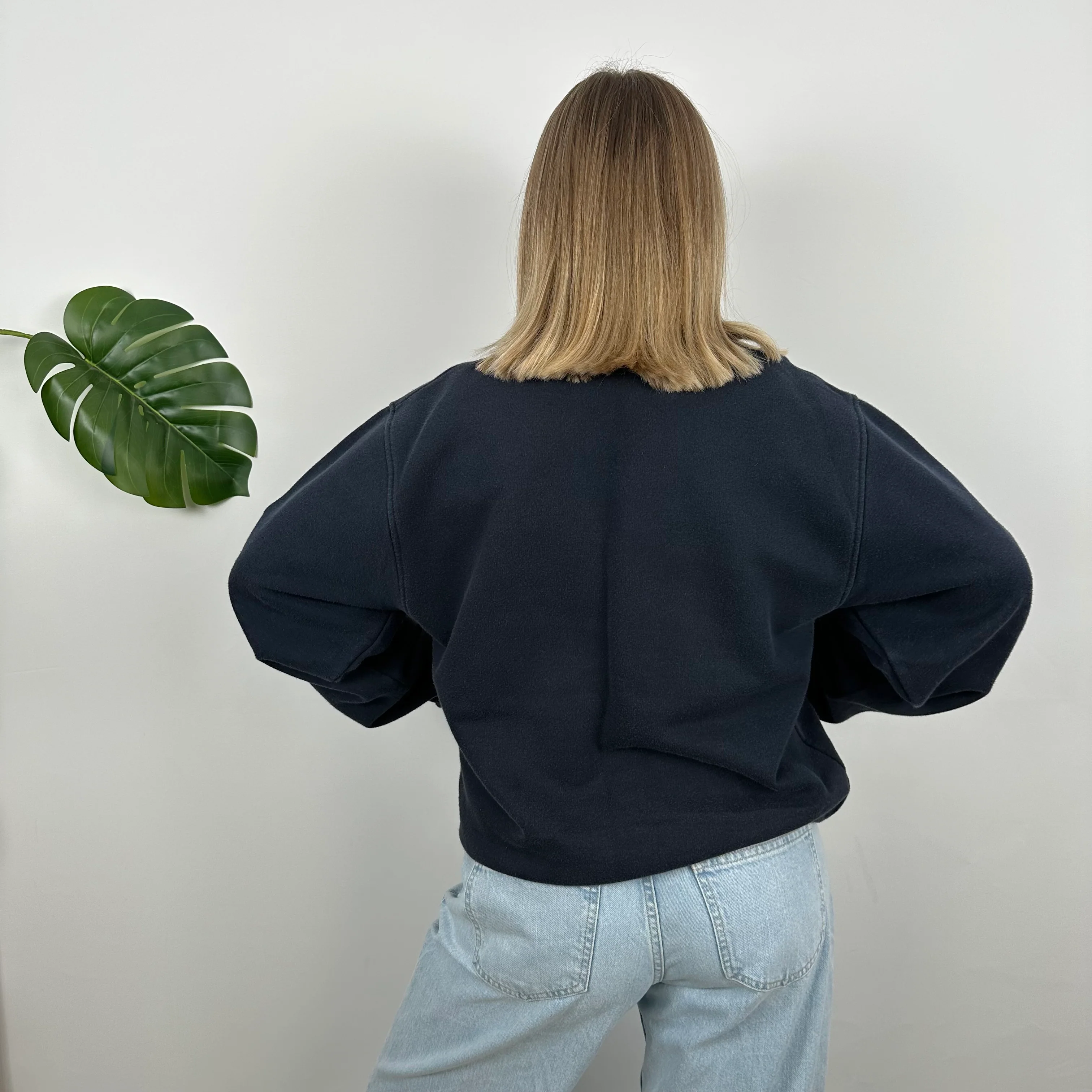Nike Navy Embroidered Spell Out Sweatshirt (M) - Image 5
