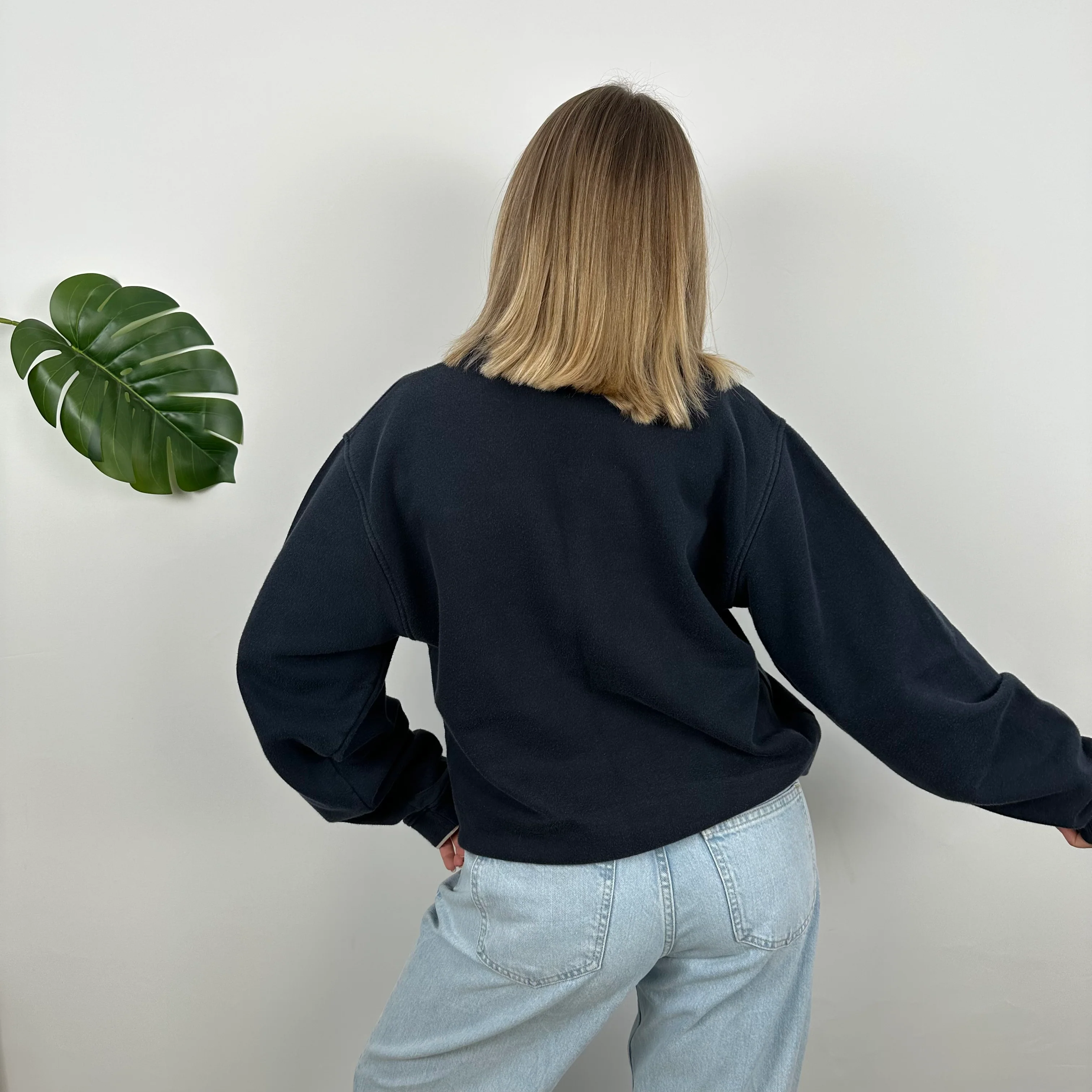 Nike Navy Embroidered Spell Out Sweatshirt (M) - Image 6