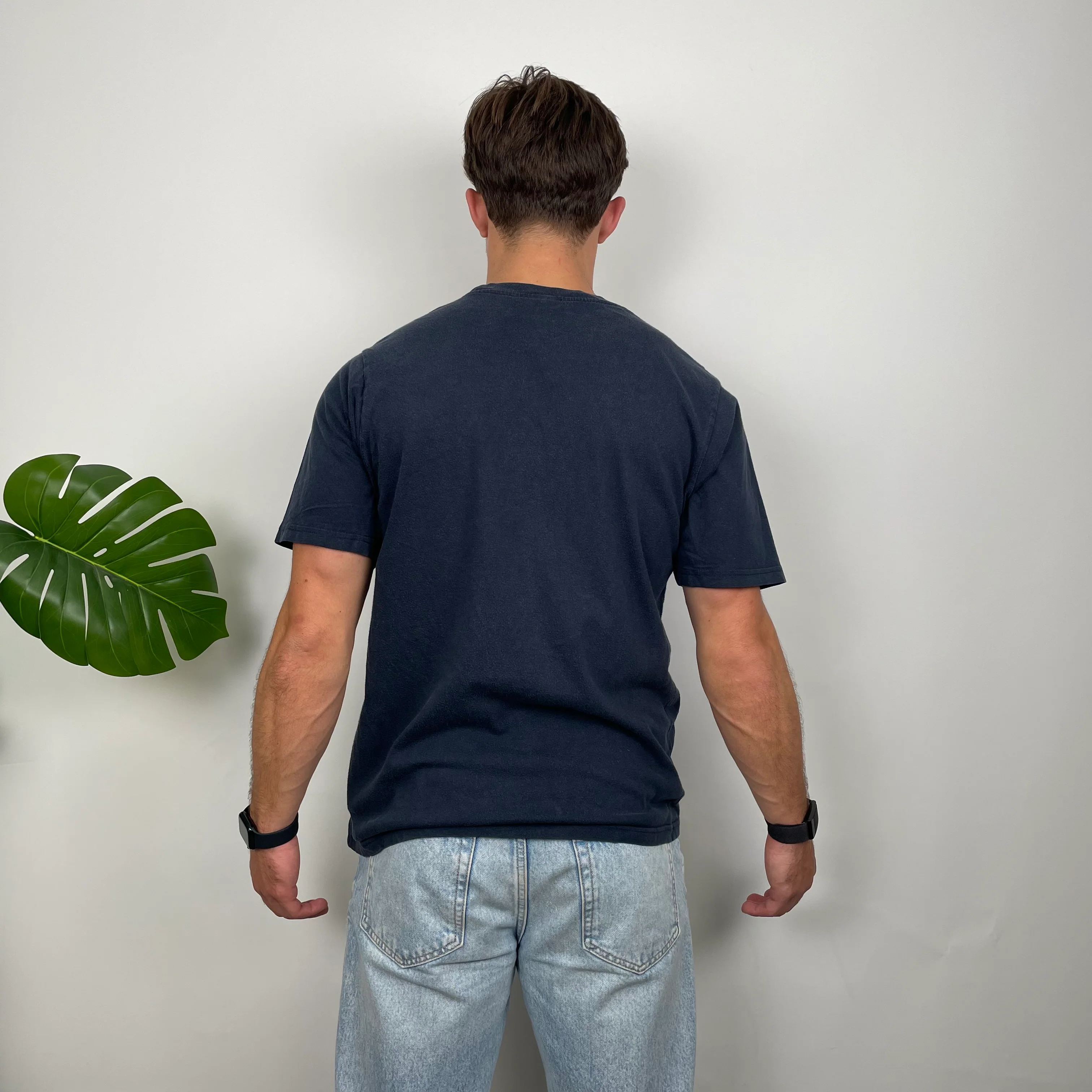 Nike Navy Embroidered Spell Out T Shirt (M) - Image 6