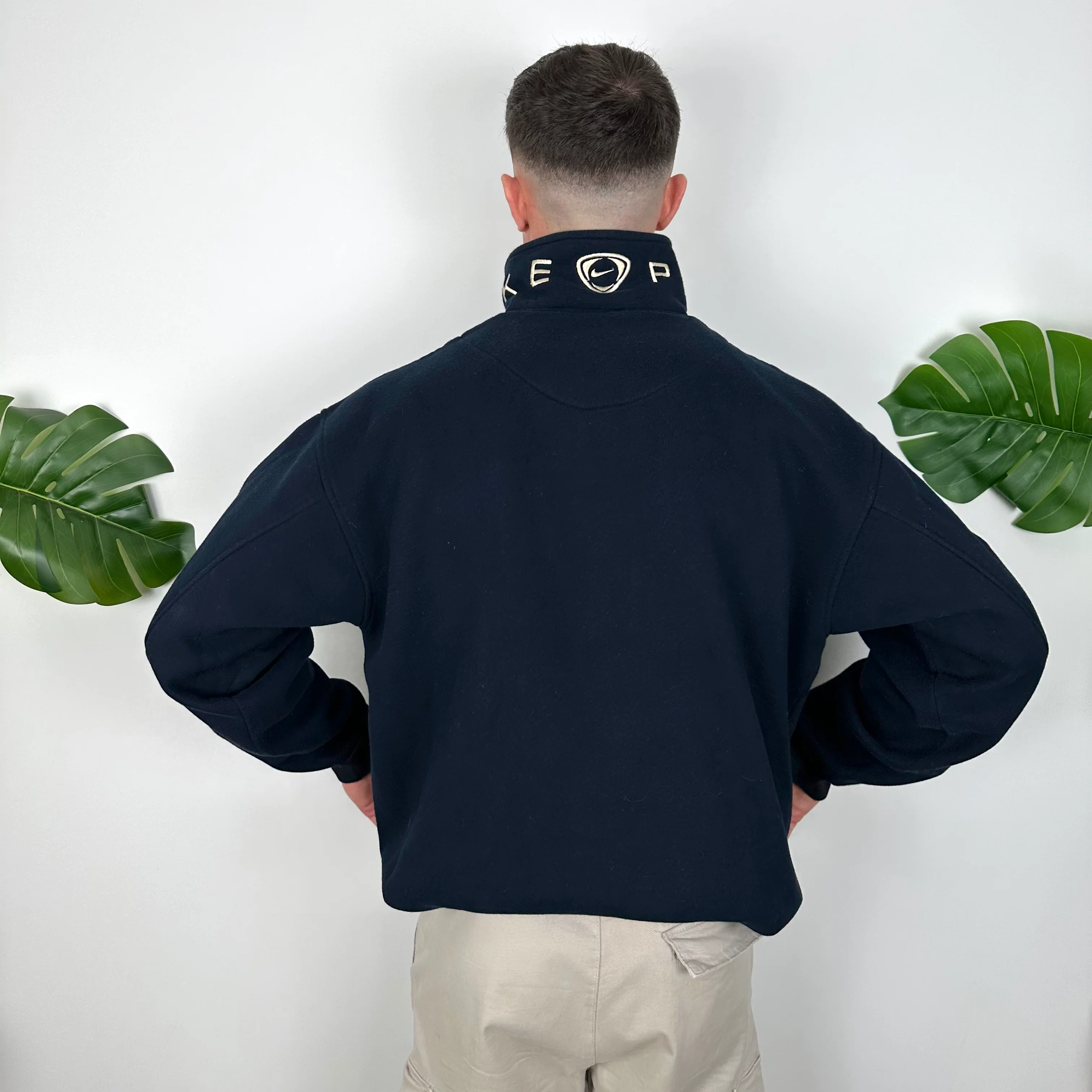 Nike Park Navy Embroidered Spell Out Quarter Zip Sweatshirt (XL) - Image 6