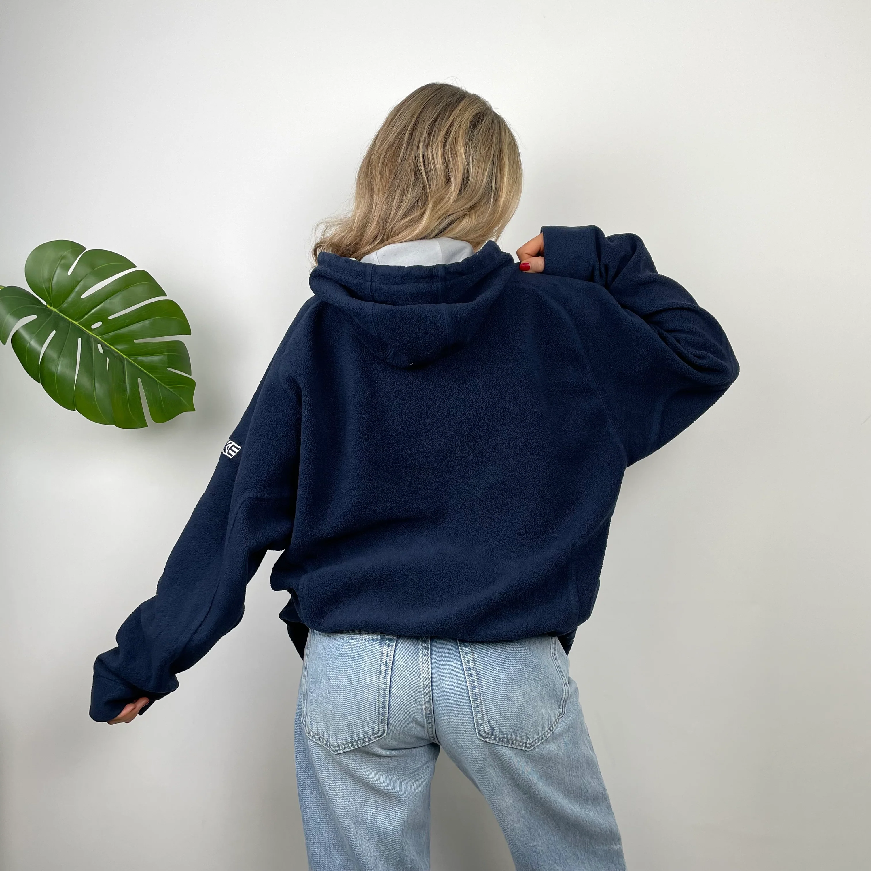 Nike Navy Embroidered Swoosh Fleece Hoodie (XL) - Image 6