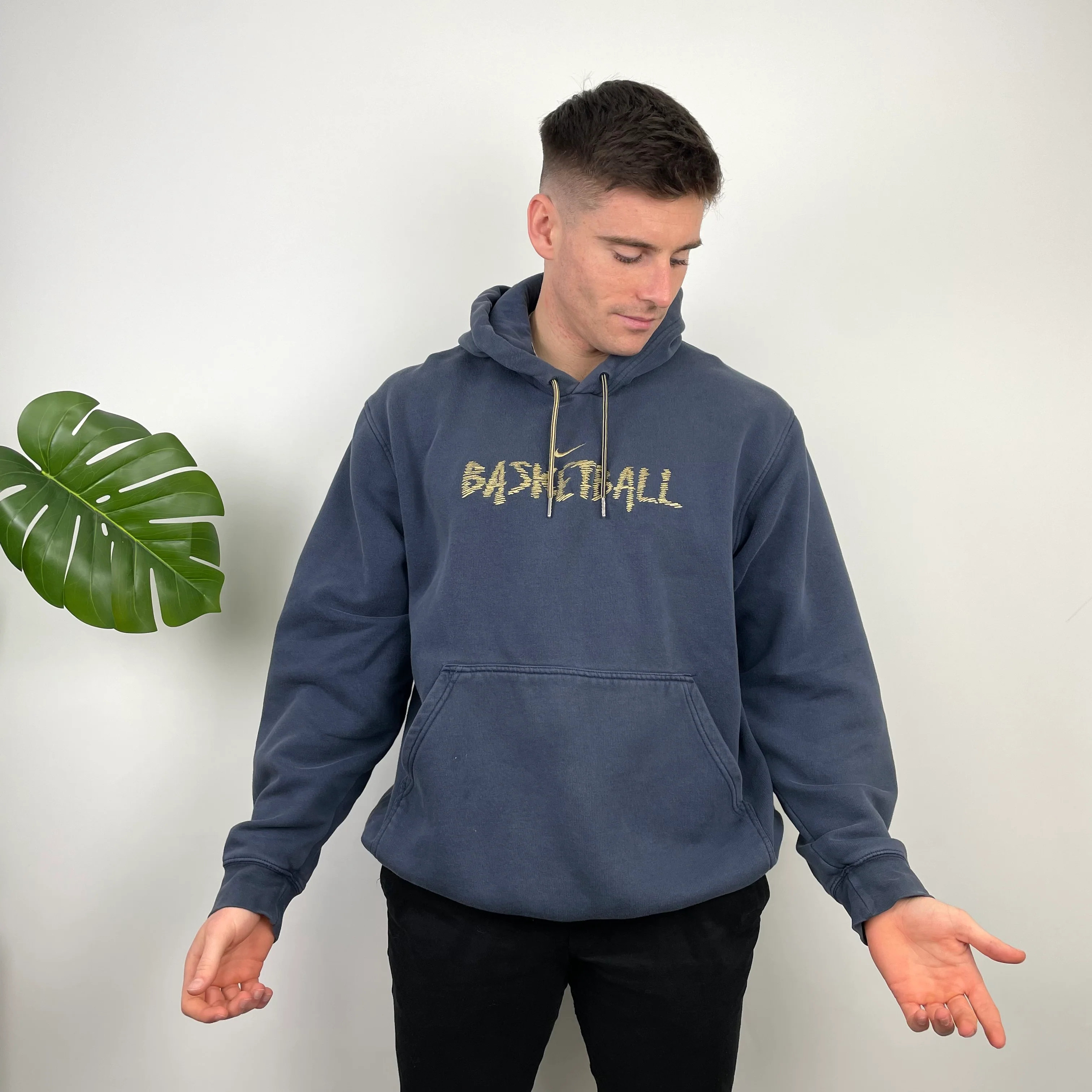 Nike Navy Embroidered Swoosh Hoodie (XL) - Image 4