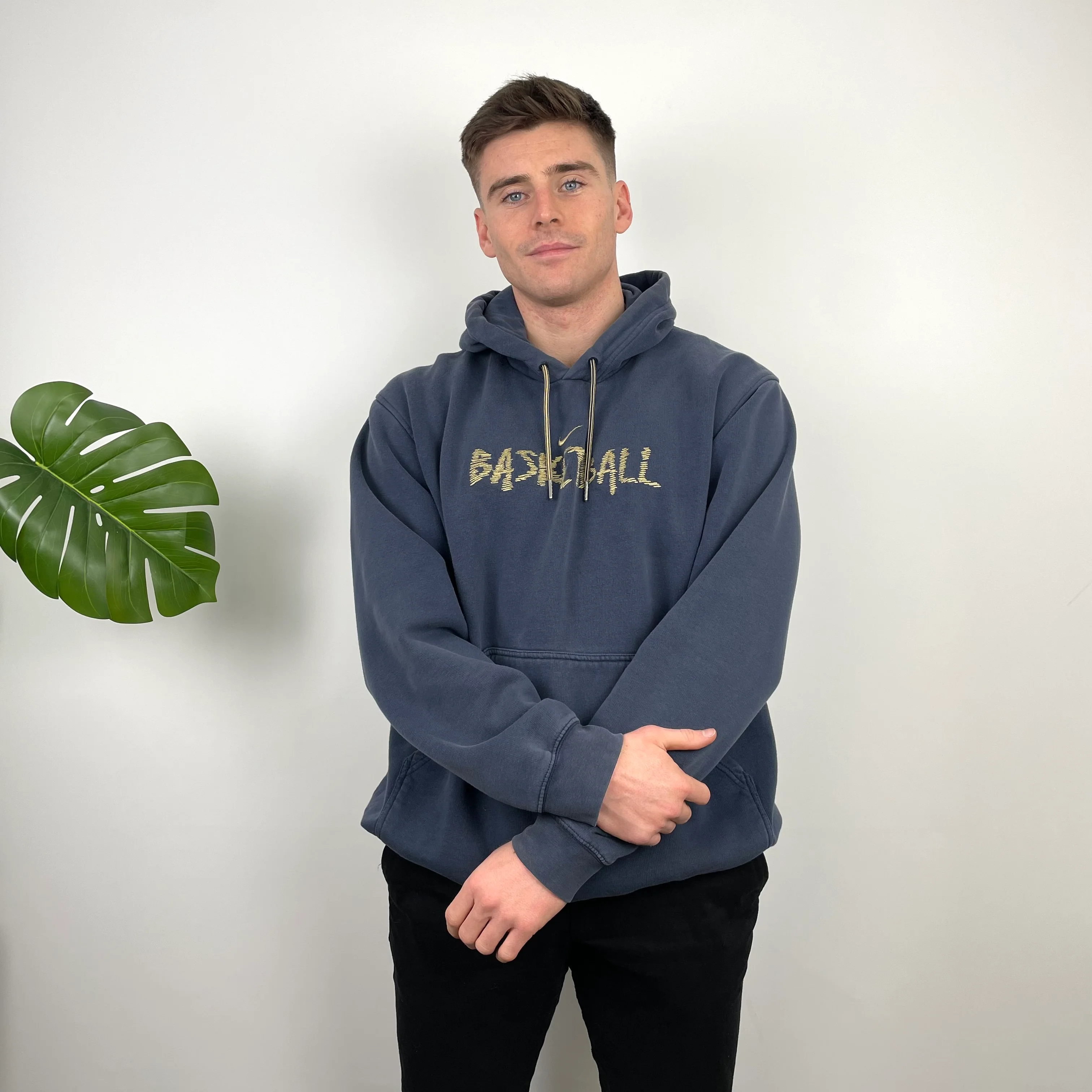 Nike Navy Embroidered Swoosh Hoodie (XL) - Image 5