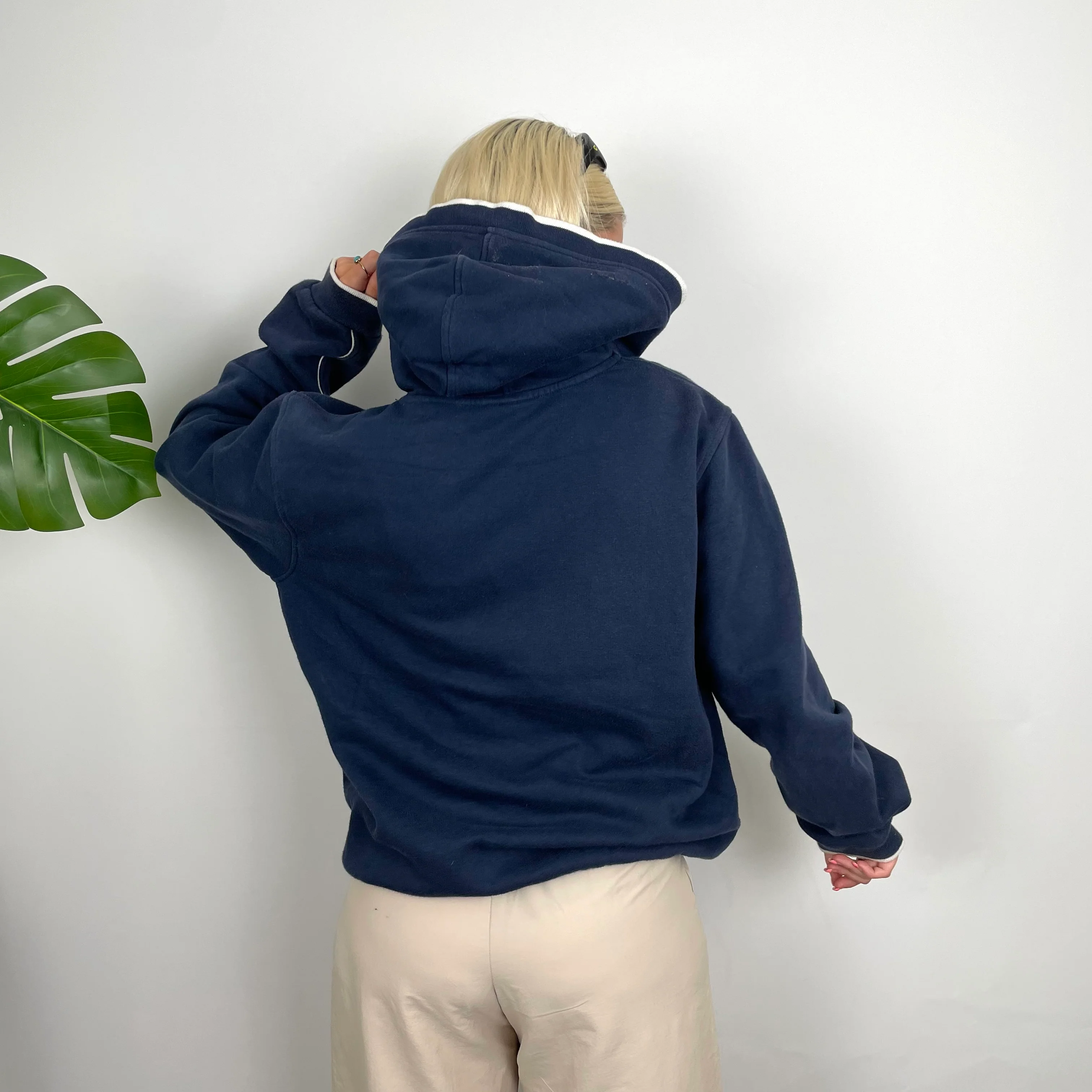 Nike Navy Embroidered Swoosh Hoodie (M) - Image 7