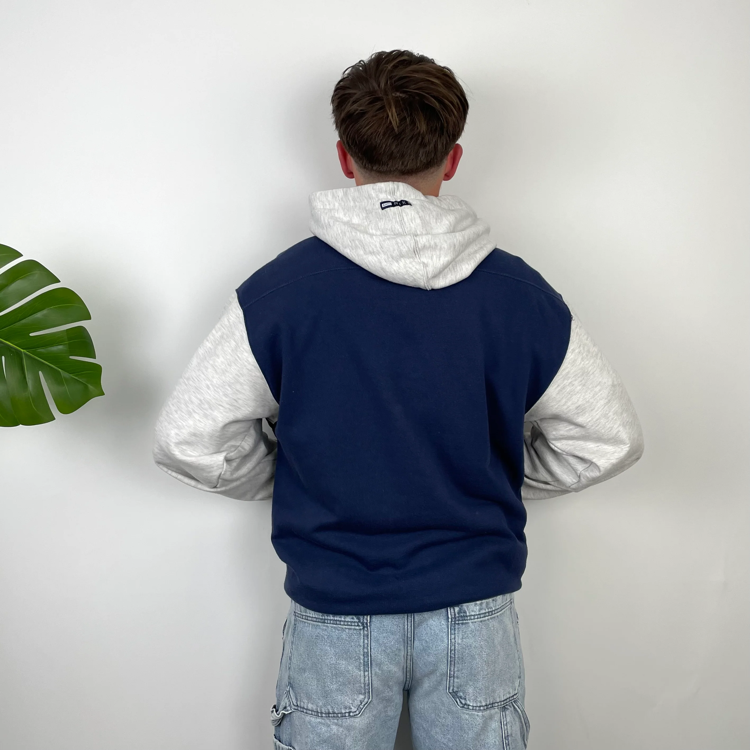 Nike Navy Embroidered Swoosh Hoodie (XL) - Image 4