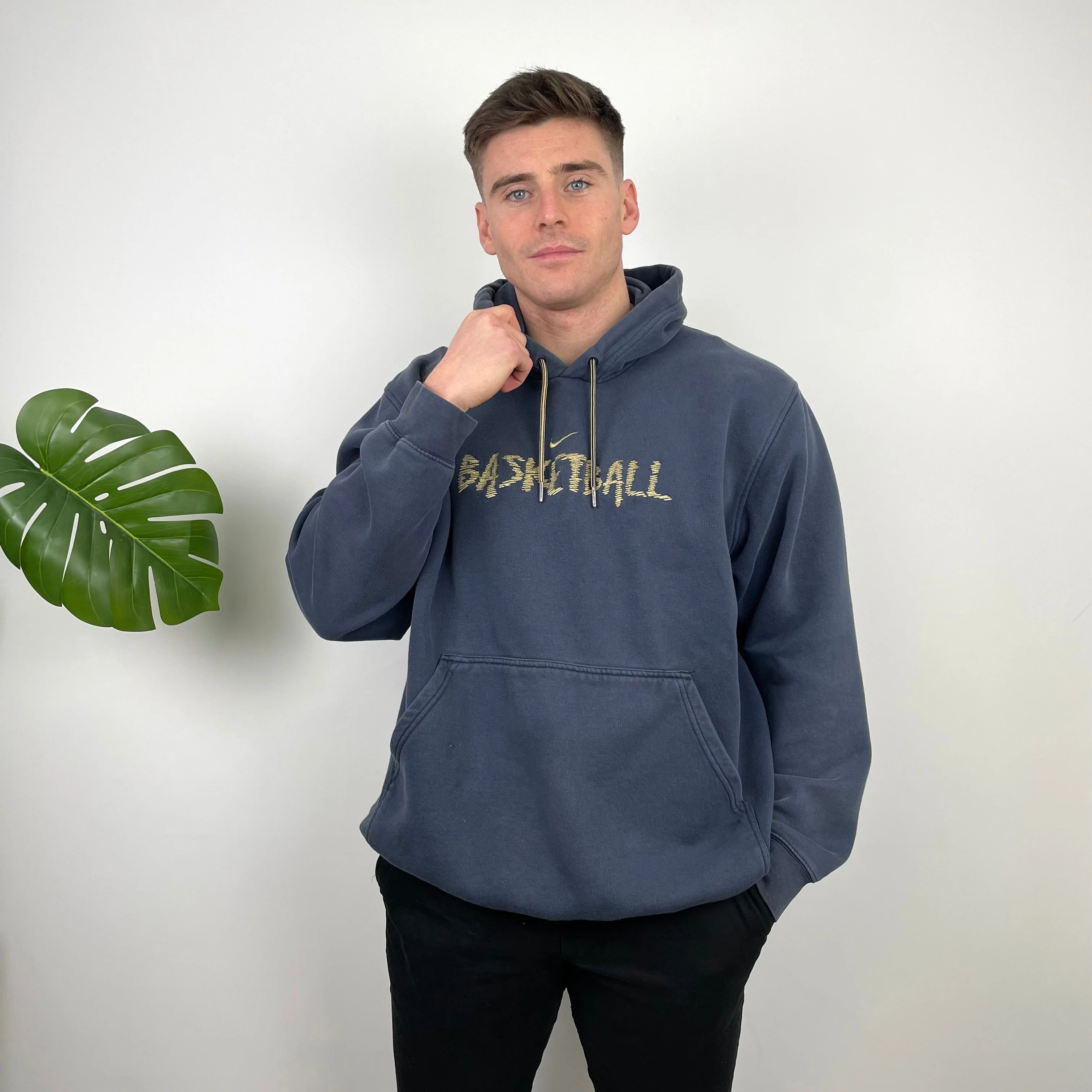Nike Navy Embroidered Swoosh Hoodie (XL) - Image 2