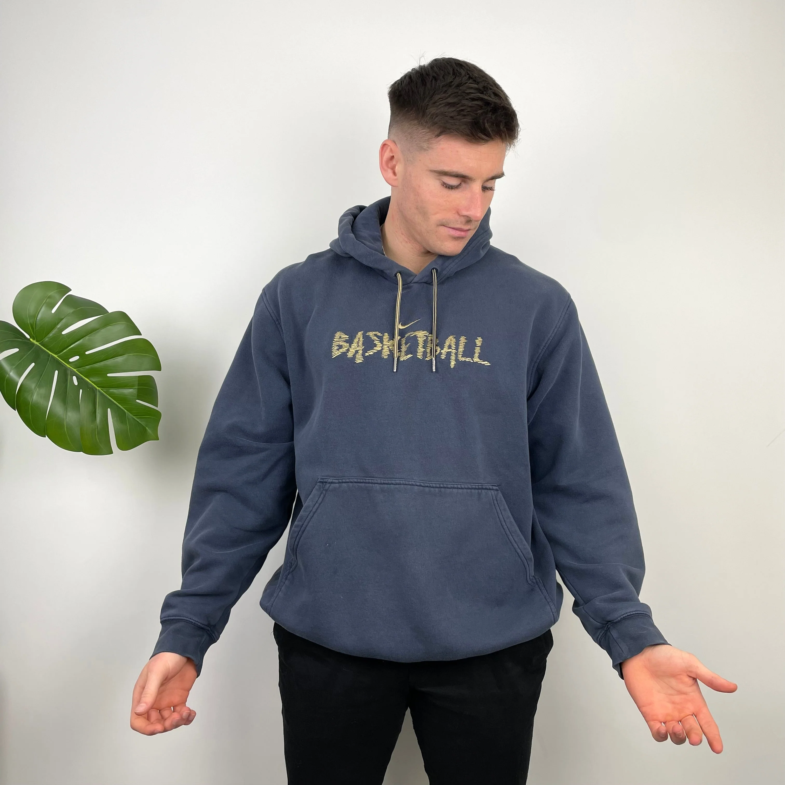 Nike Navy Embroidered Swoosh Hoodie (XL) - Image 5