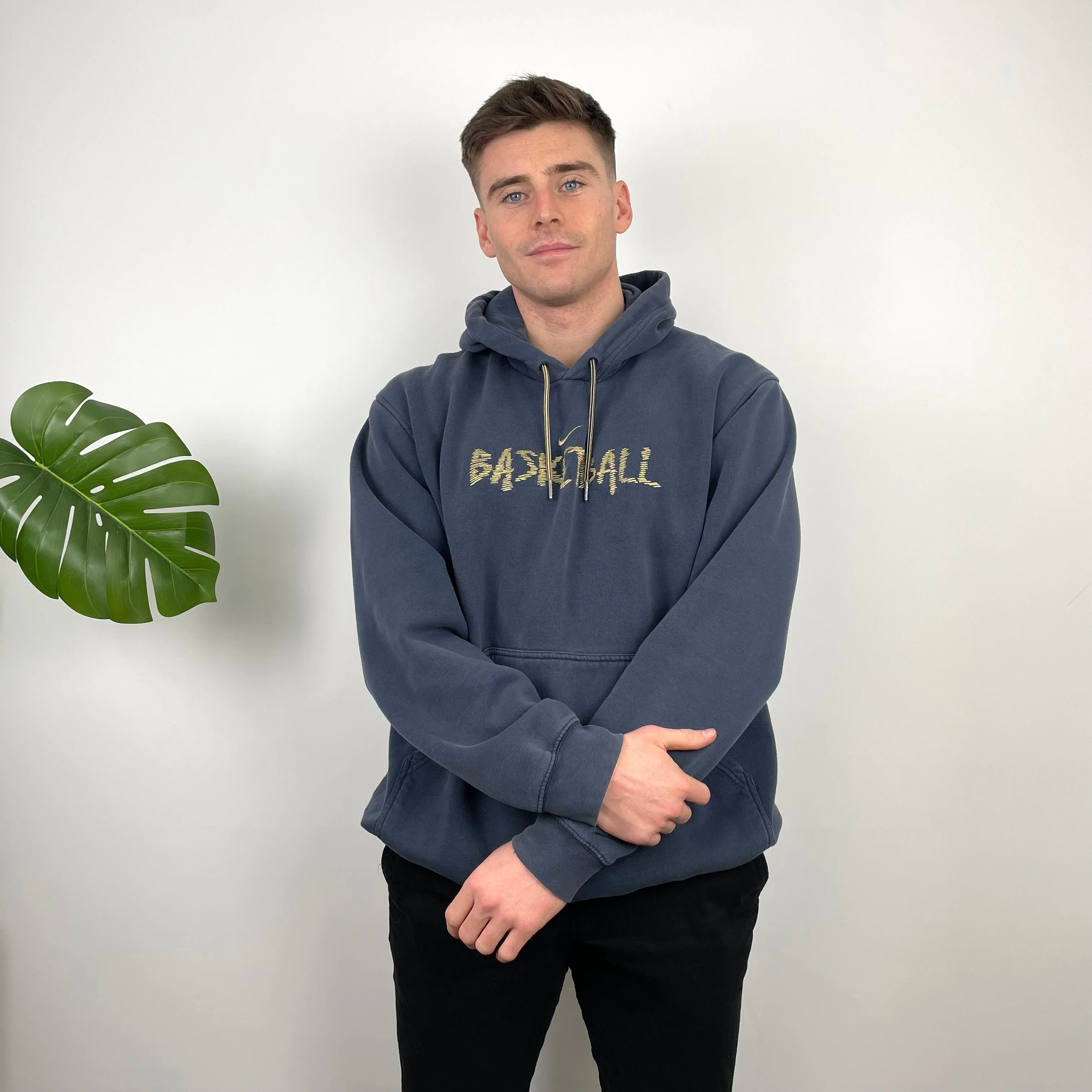 Nike Navy Embroidered Swoosh Hoodie (XL) - Image 6