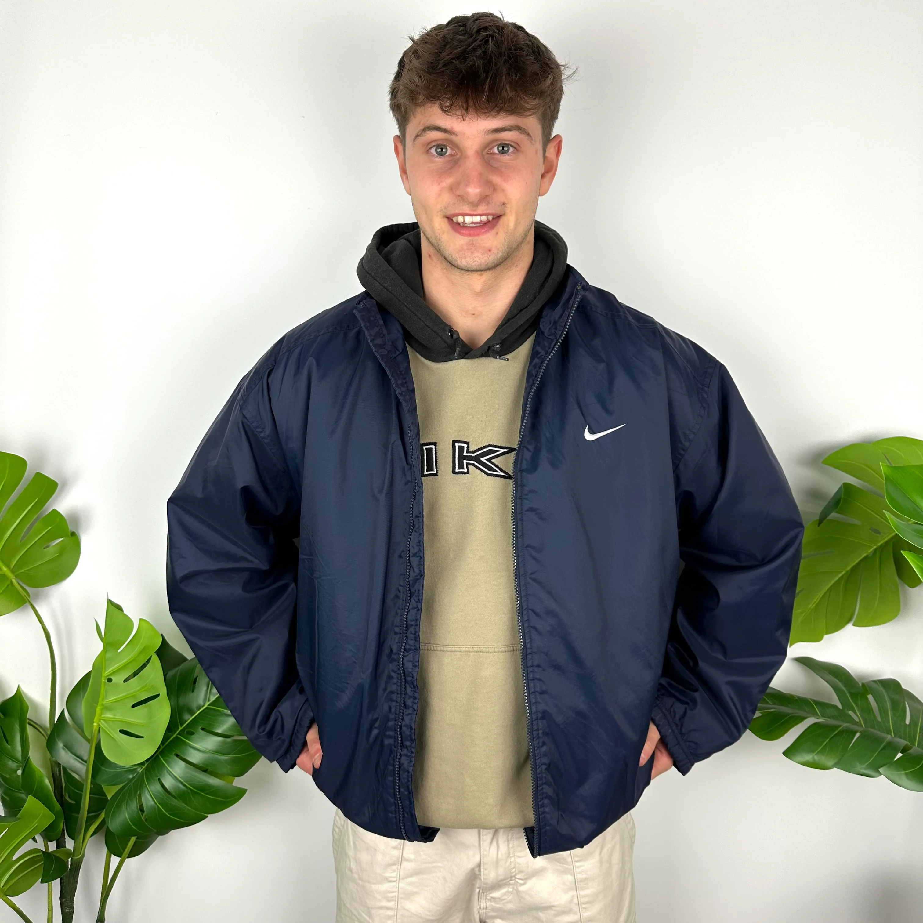 Nike Navy Embroidered Swoosh Padded Jacket (L) - Image 2