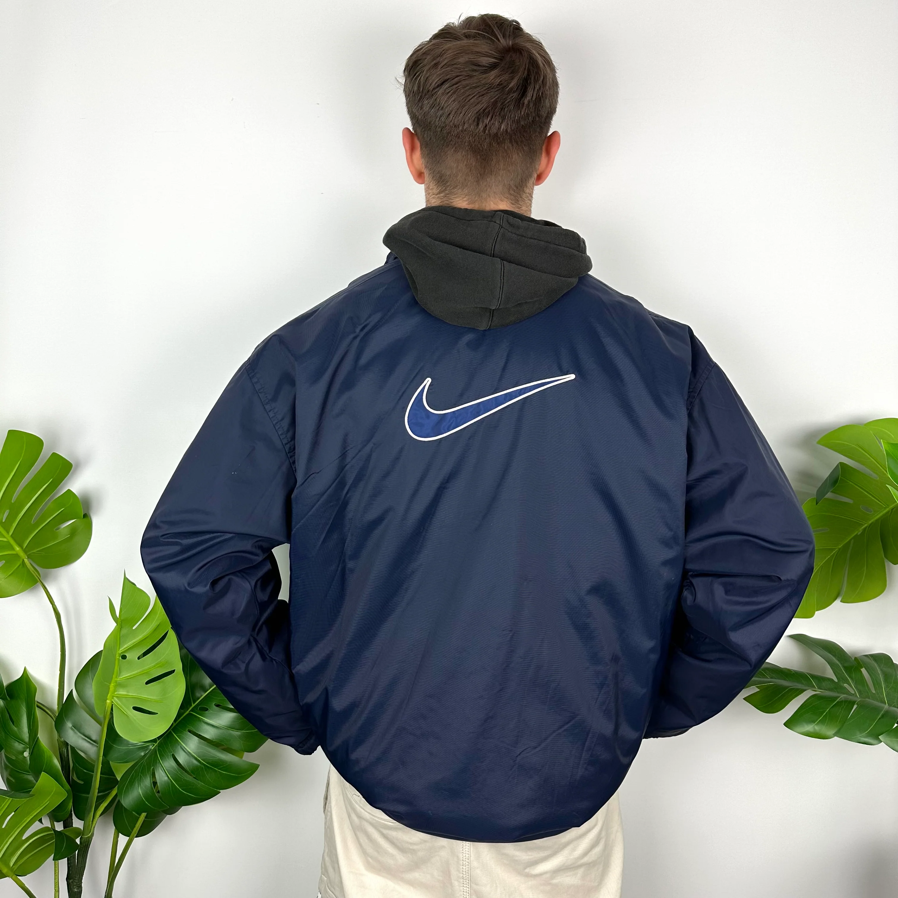 Nike Navy Embroidered Swoosh Padded Jacket (L) - Image 3