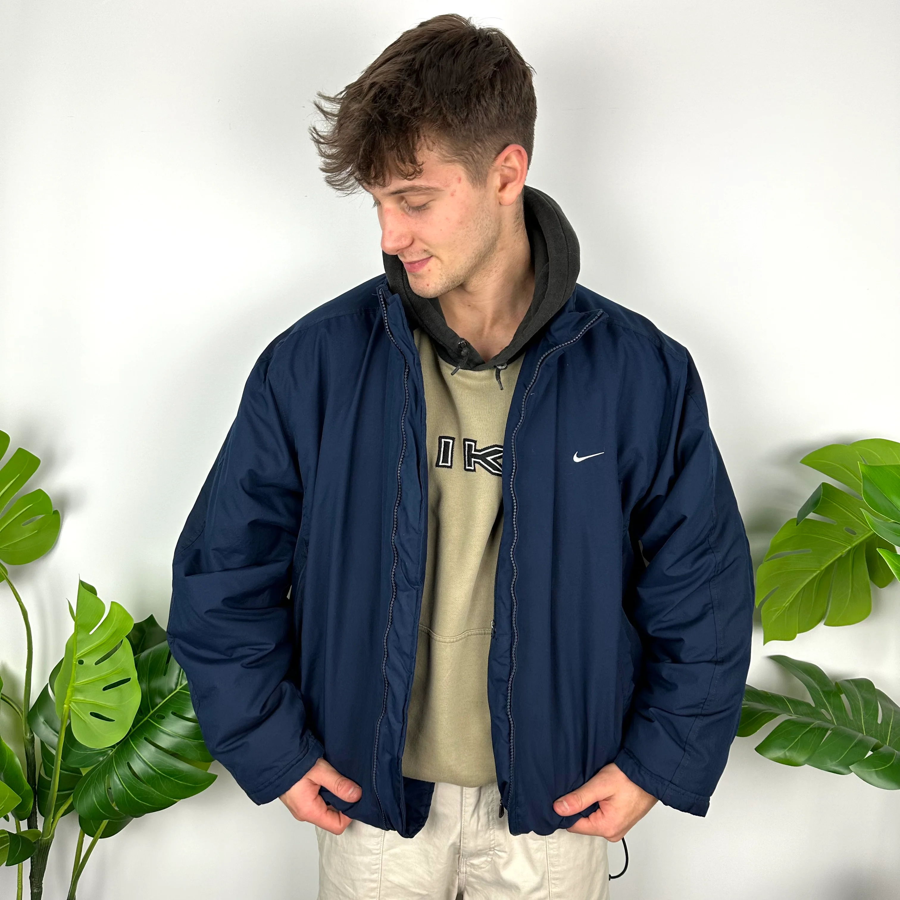 Nike Navy Embroidered Swoosh Padded Jacket (XL) - Image 2