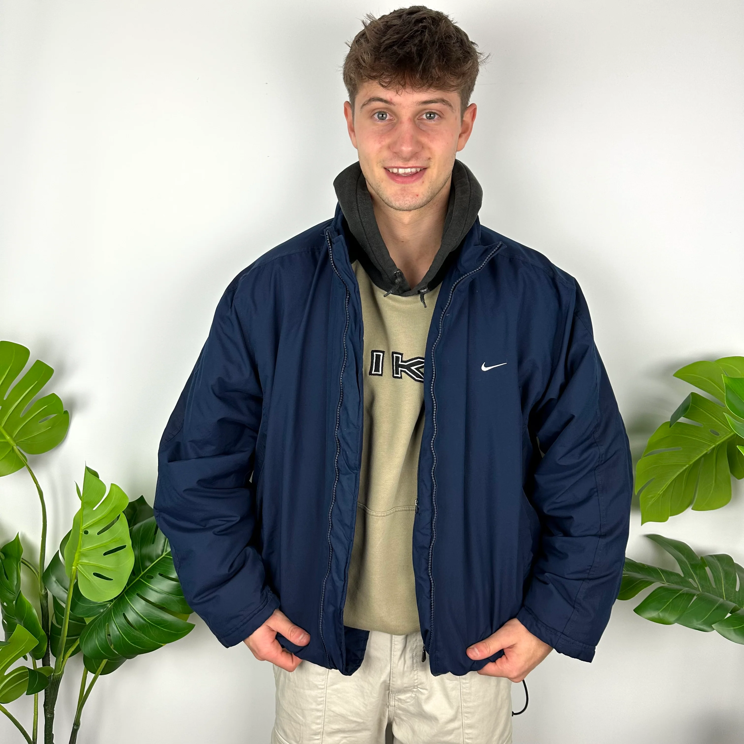 Nike Navy Embroidered Swoosh Padded Jacket (XL) - Image 3