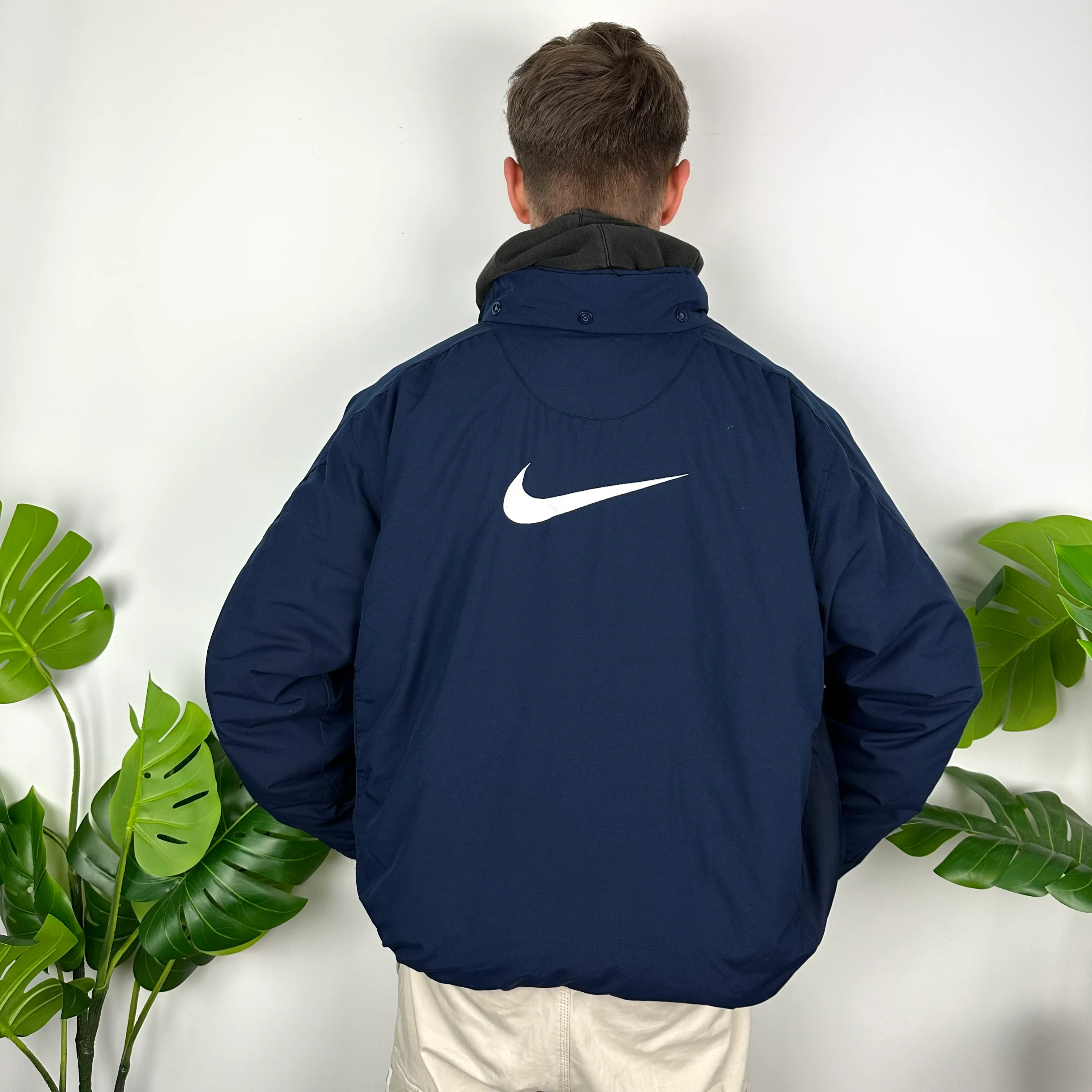 Nike Navy Embroidered Swoosh Padded Jacket (XL) - Image 4