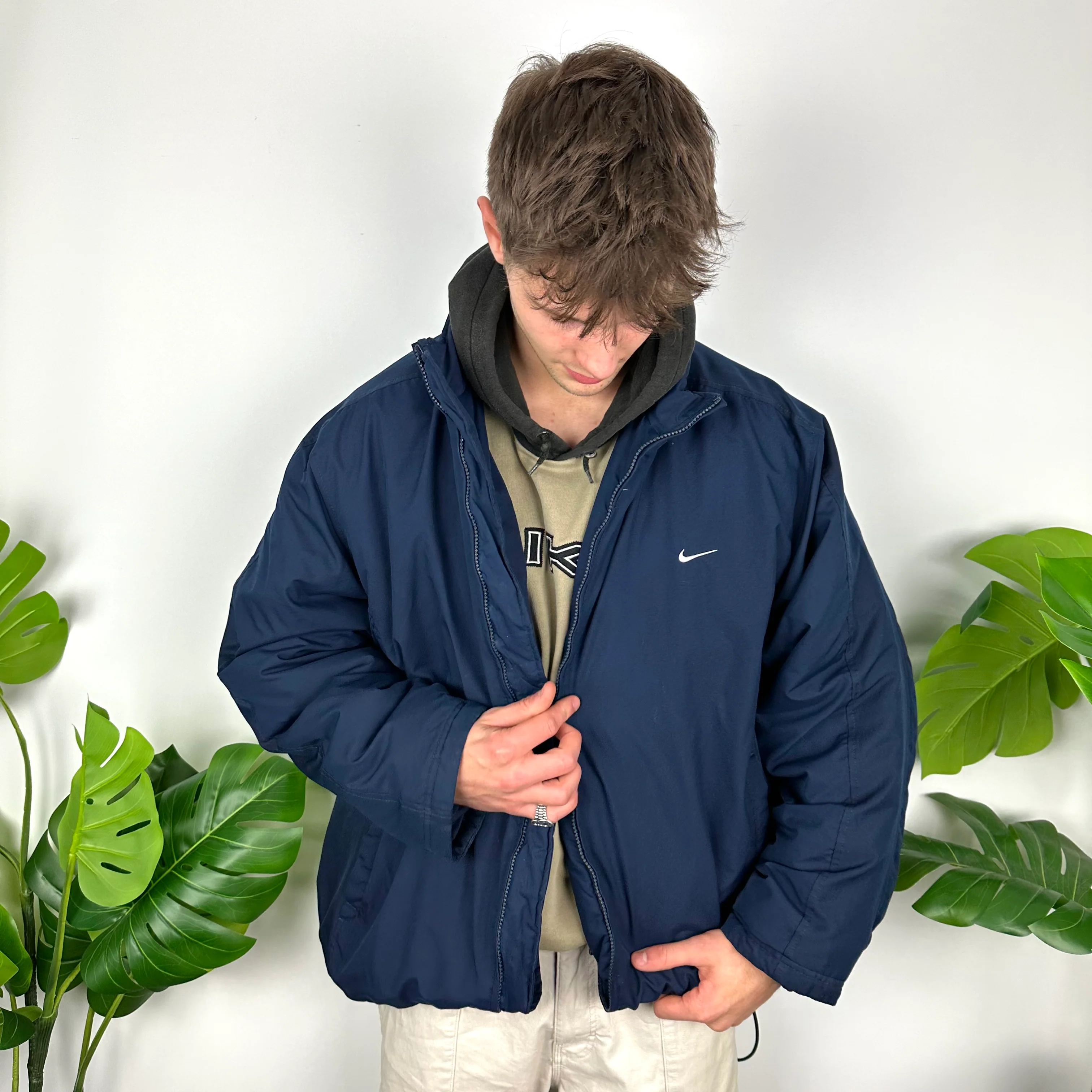 Nike Navy Embroidered Swoosh Padded Jacket (XL) - Image 5