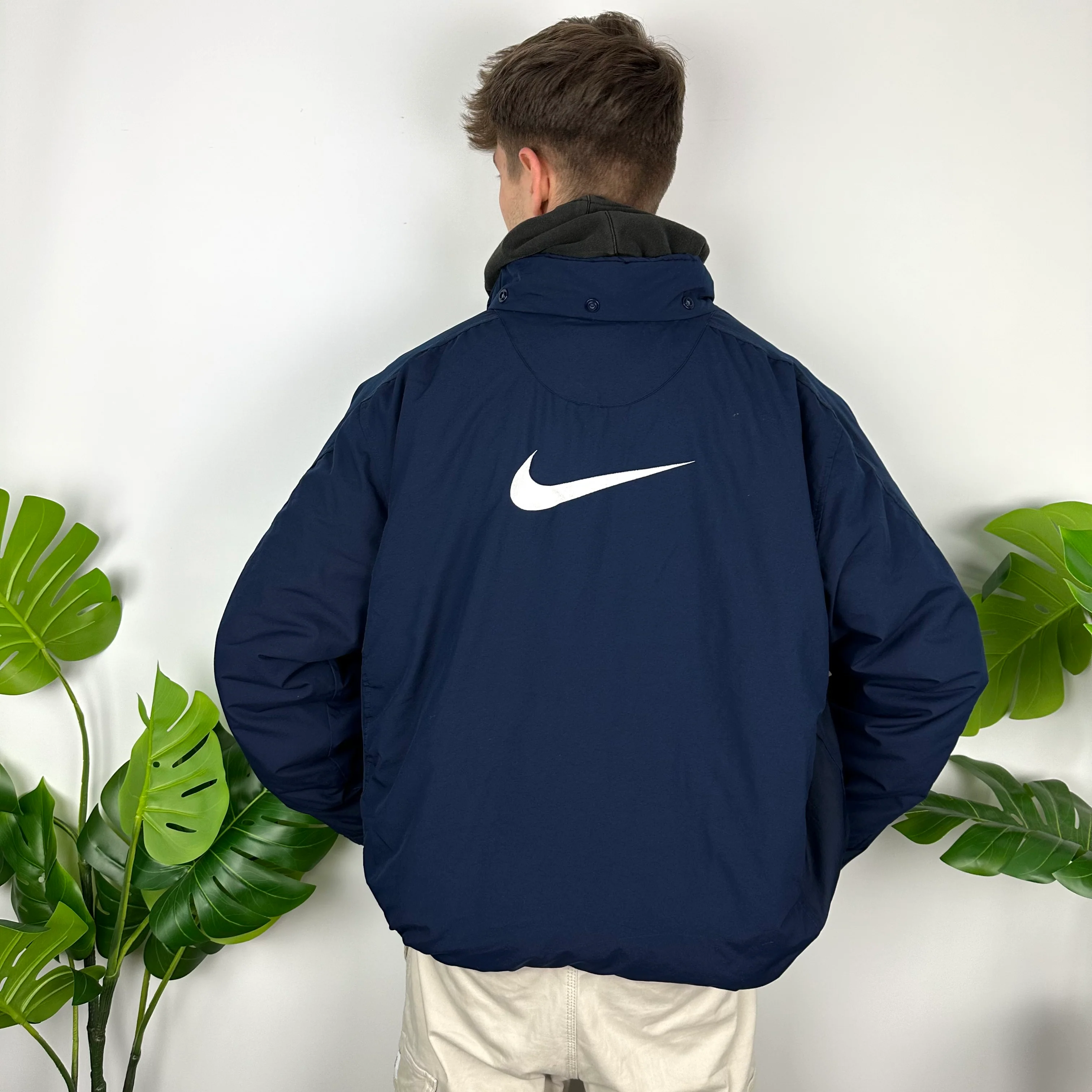 Nike Navy Embroidered Swoosh Padded Jacket (XL) - Image 6