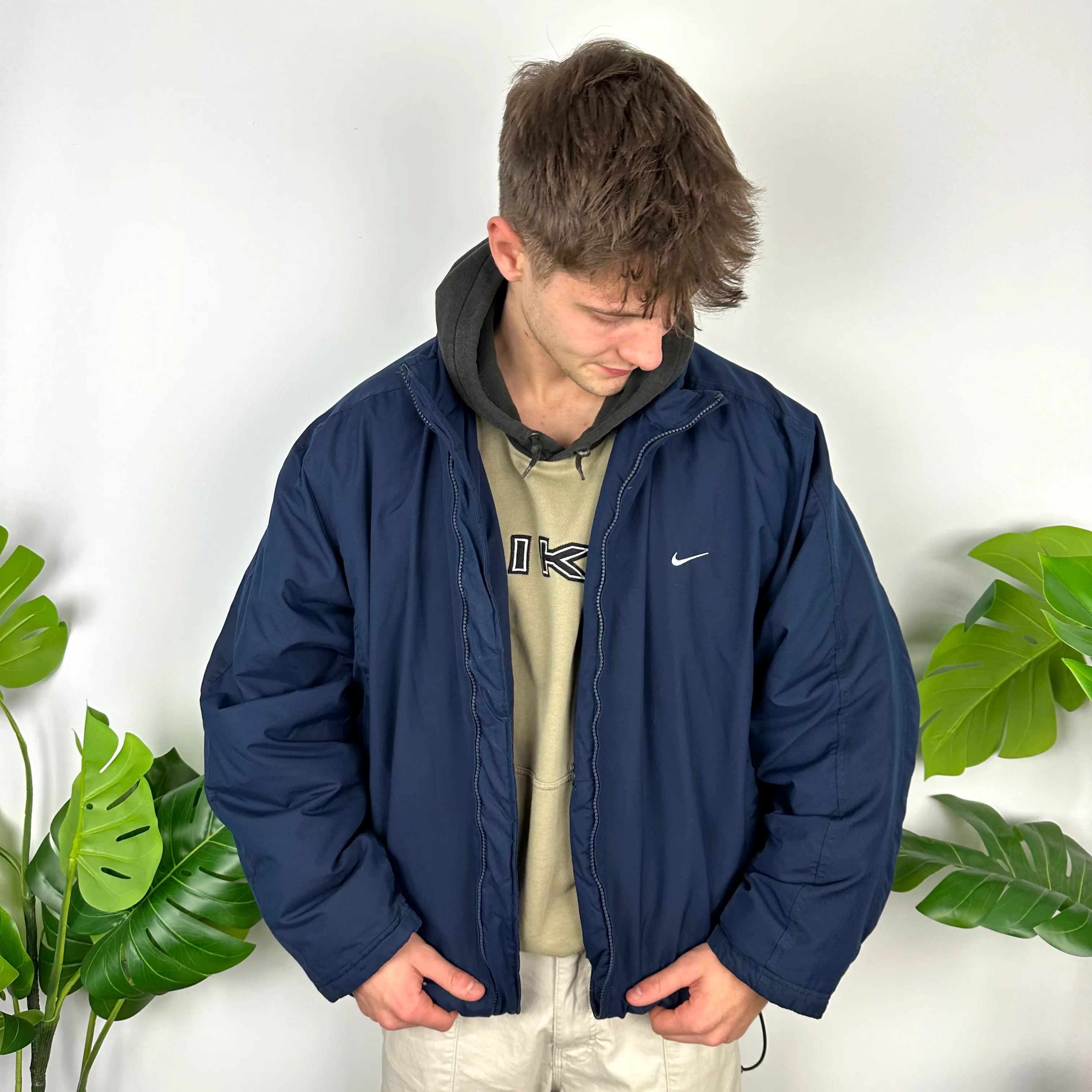 Nike Navy Embroidered Swoosh Padded Jacket (XL) - Image 7
