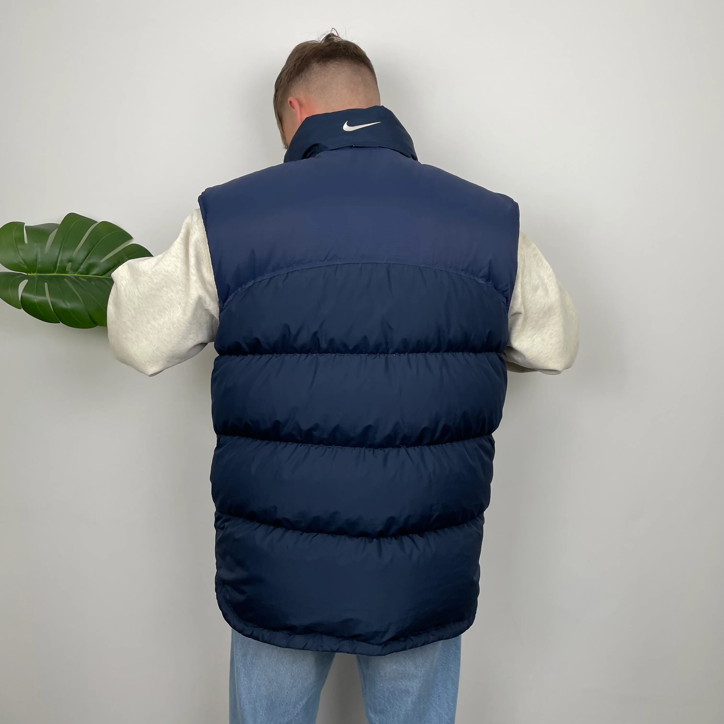 Nike Navy Embroidered Swoosh Puffer Gilet (XL) - Image 16