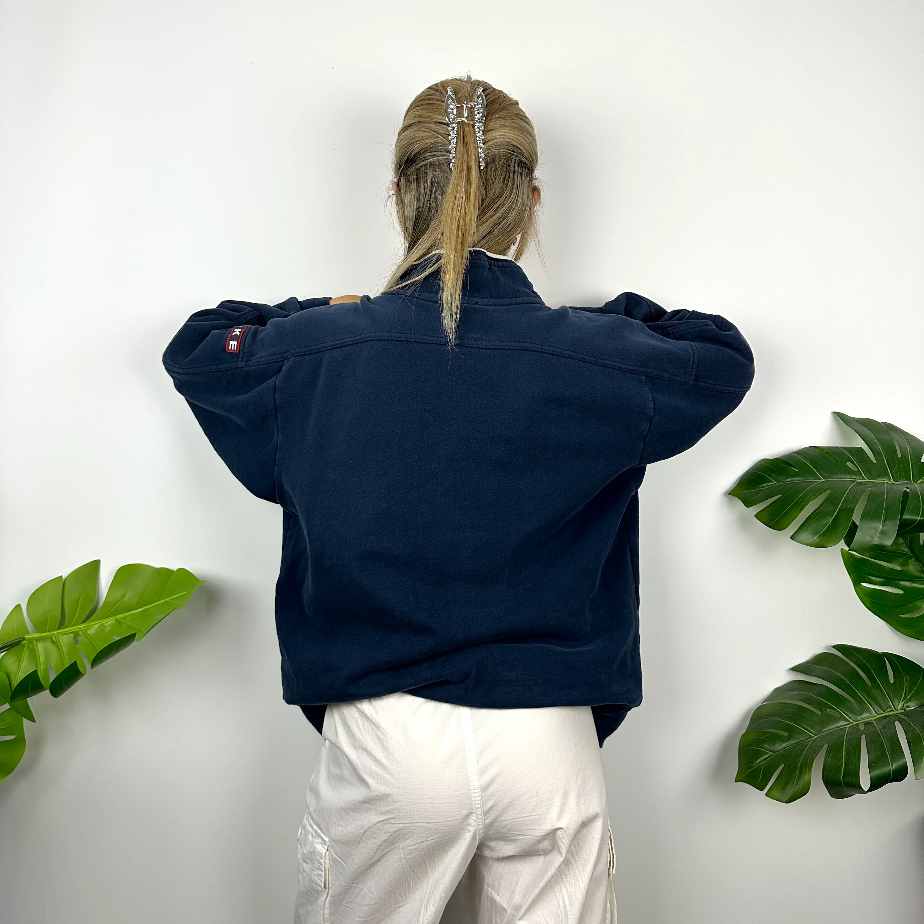Nike Navy Embroidered Swoosh Sweatshirt (M) - Image 6