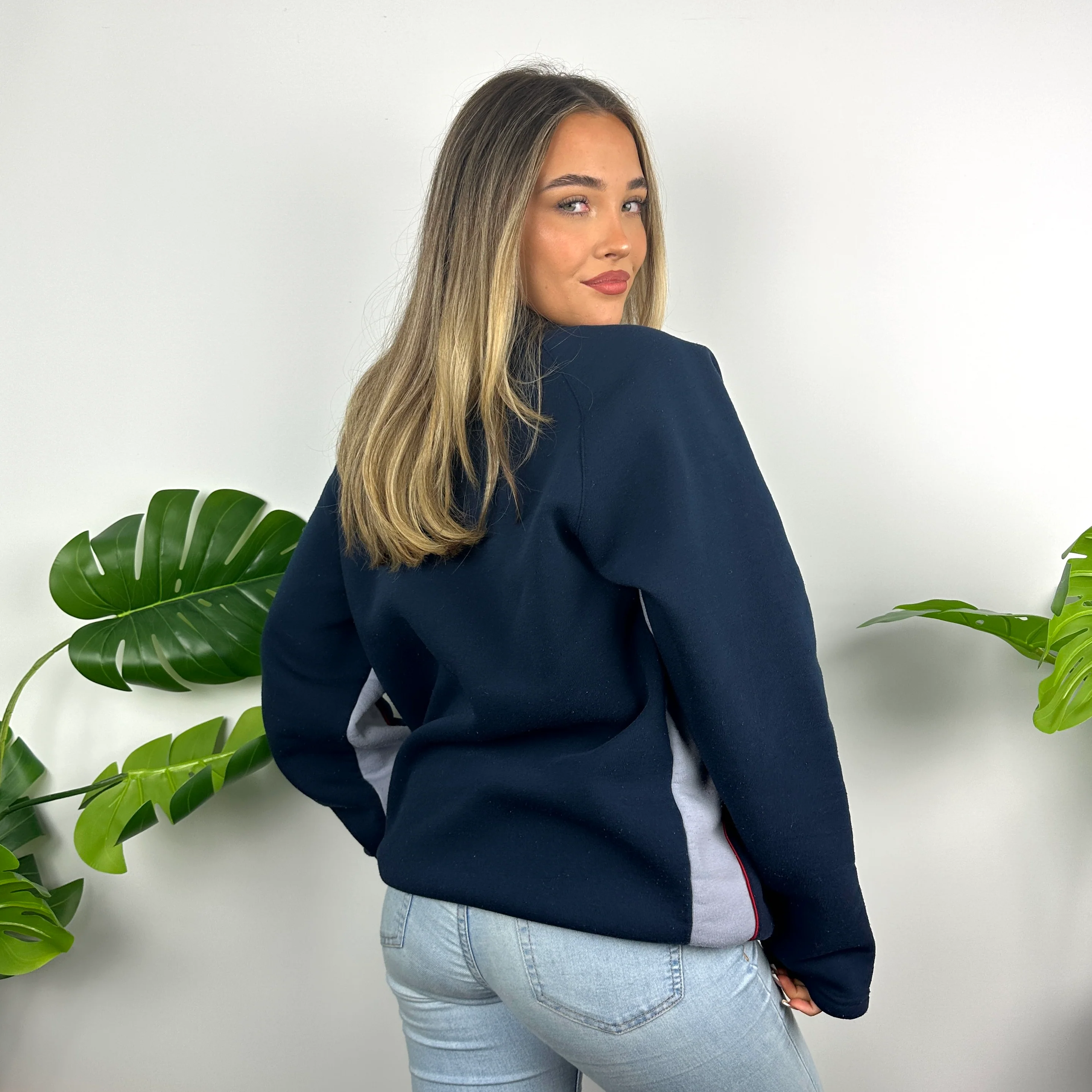 Nike Navy Embroidered Swoosh Sweatshirt (M) - Image 6