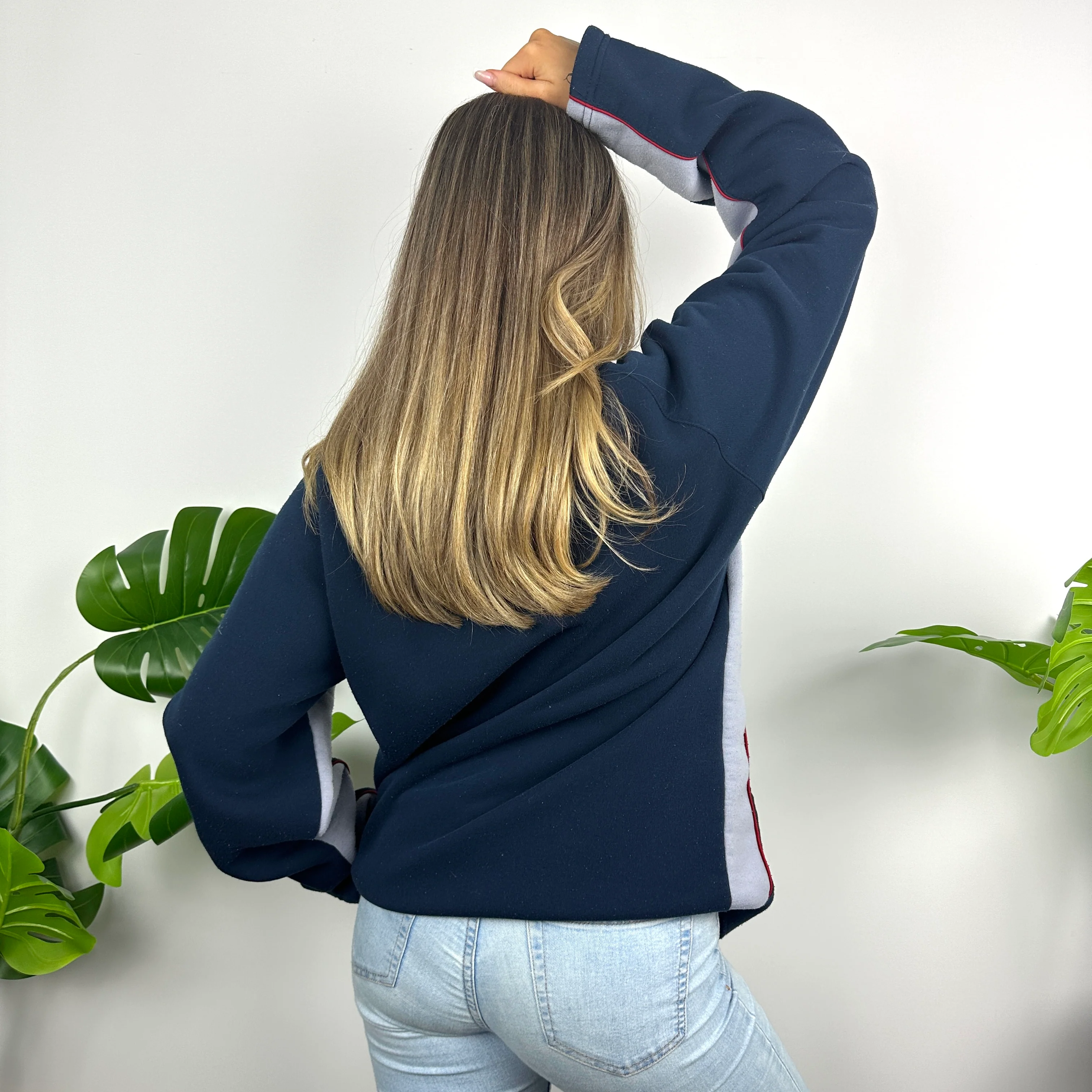 Nike Navy Embroidered Swoosh Sweatshirt (M) - Image 9