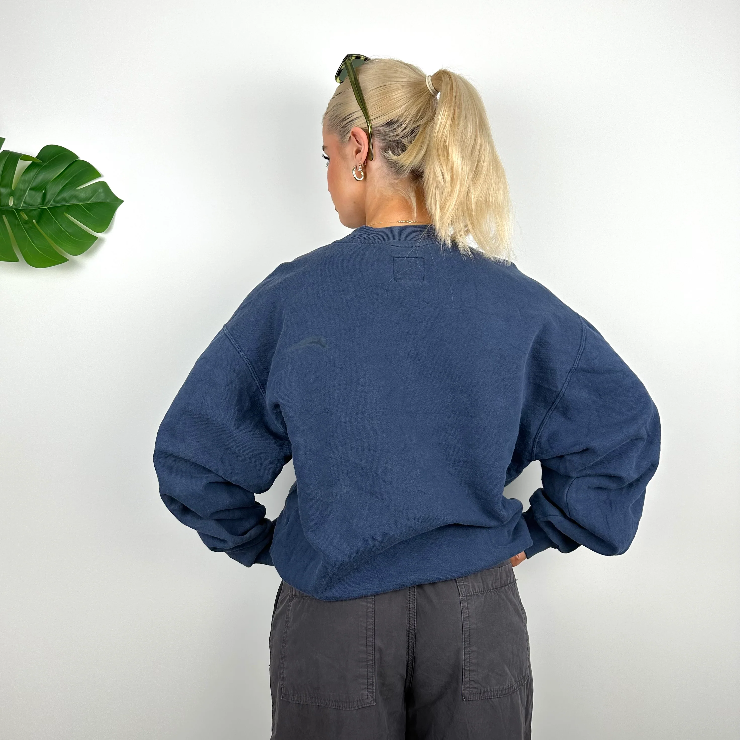 Nike Navy Embroidered Swoosh Sweatshirt (M) - Image 4