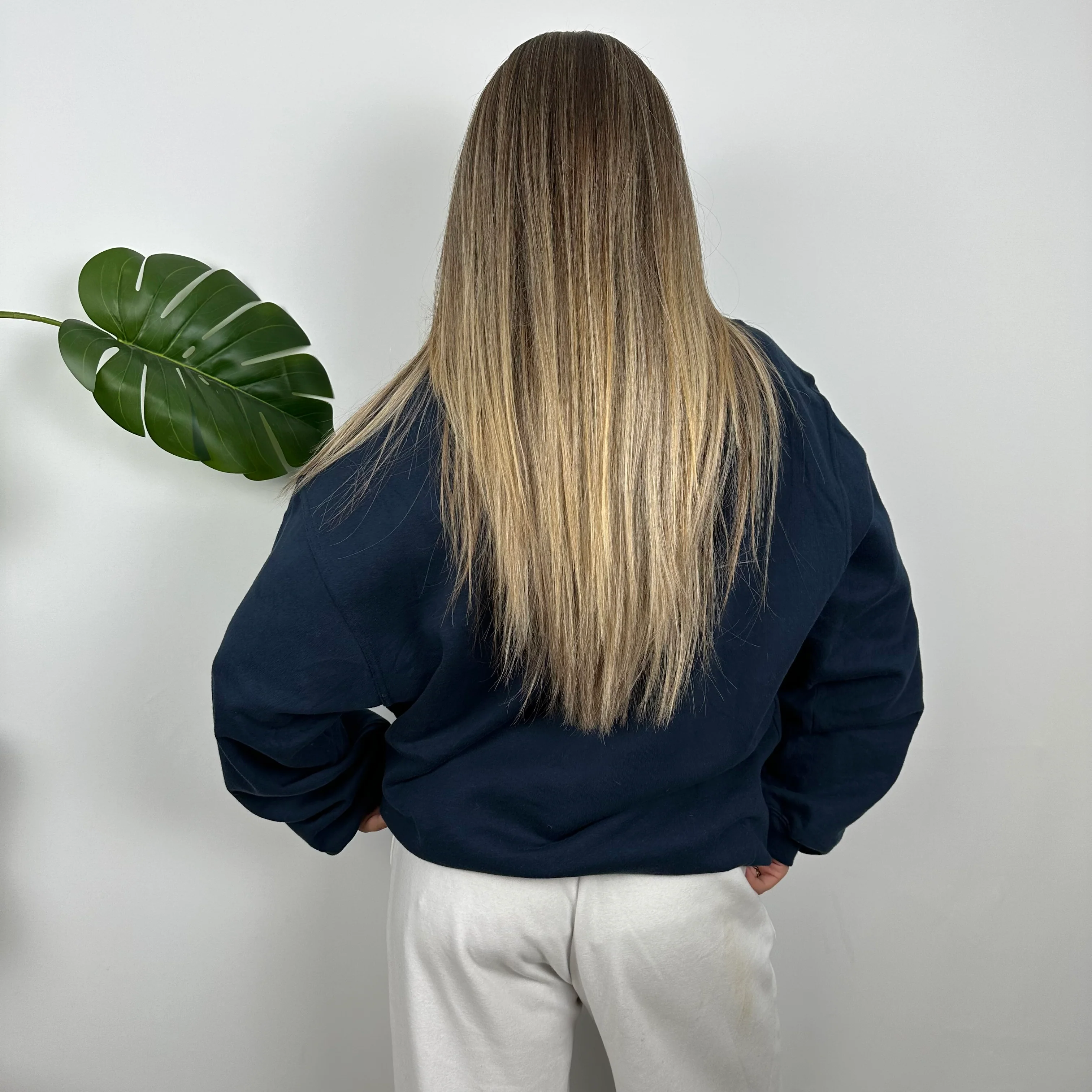 Nike Navy Embroidered Swoosh Sweatshirt (L) - Image 7