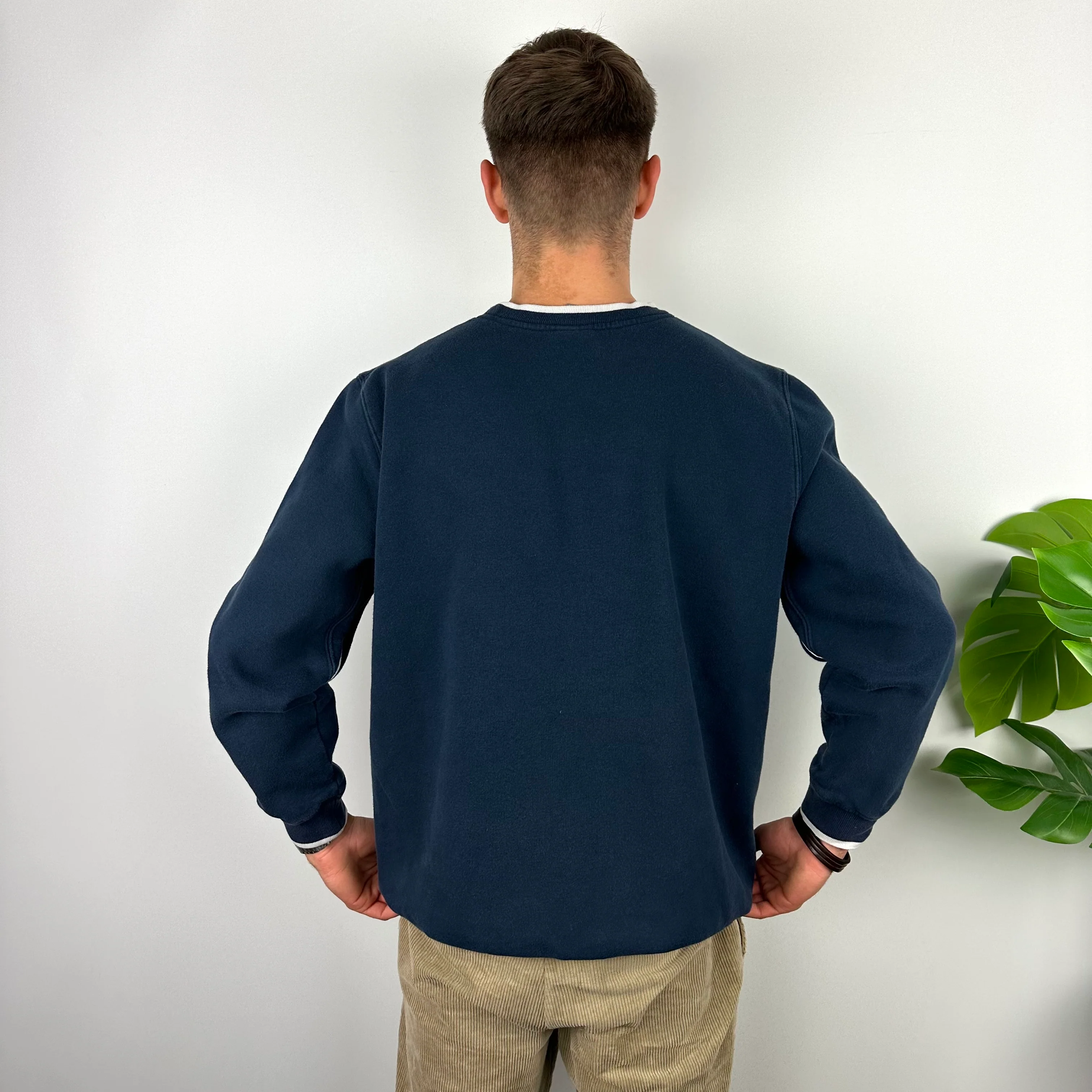 Nike Navy Embroidered Swoosh Sweatshirt (L) - Image 4