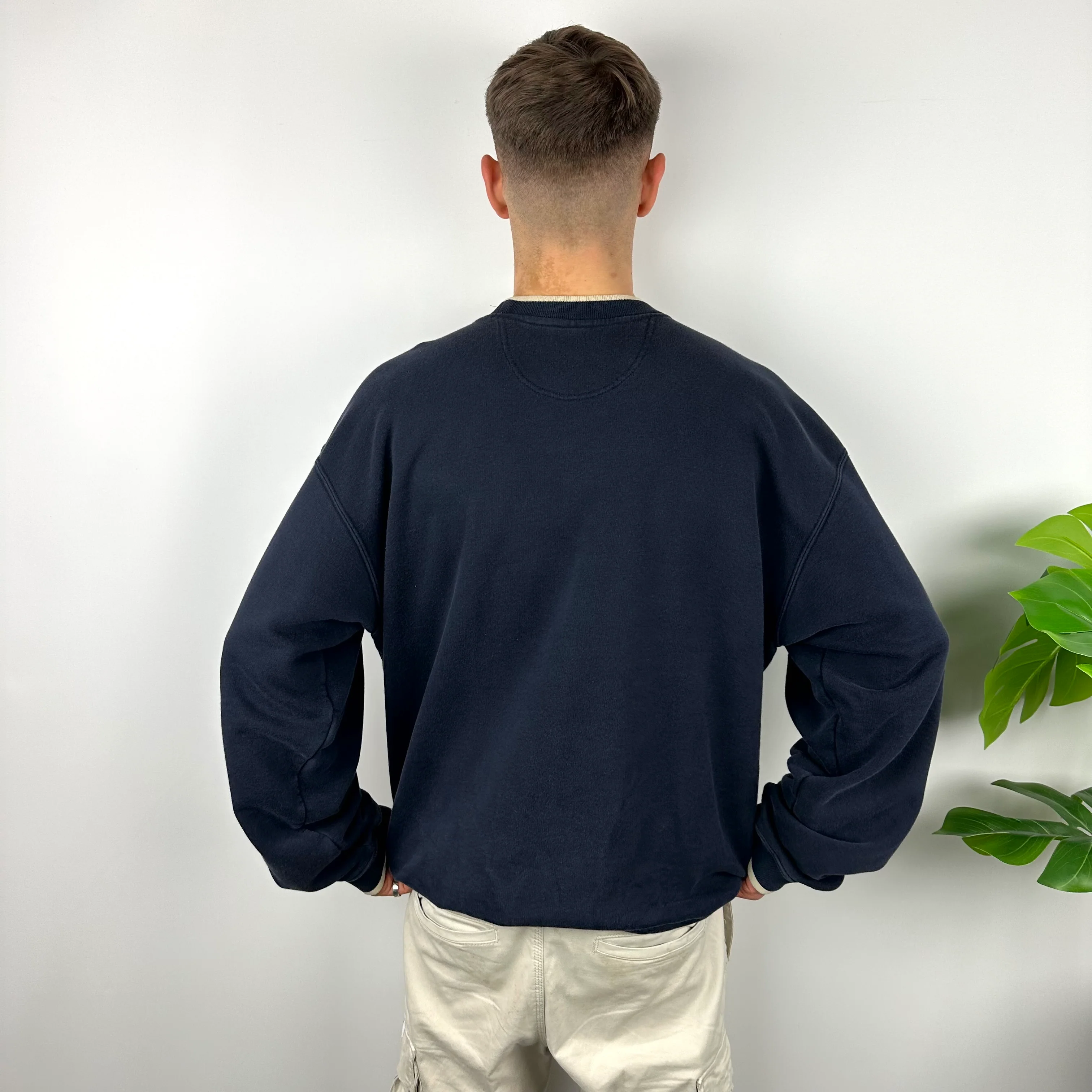 Nike Navy Embroidered Swoosh Sweatshirt (XXL) - Image 4