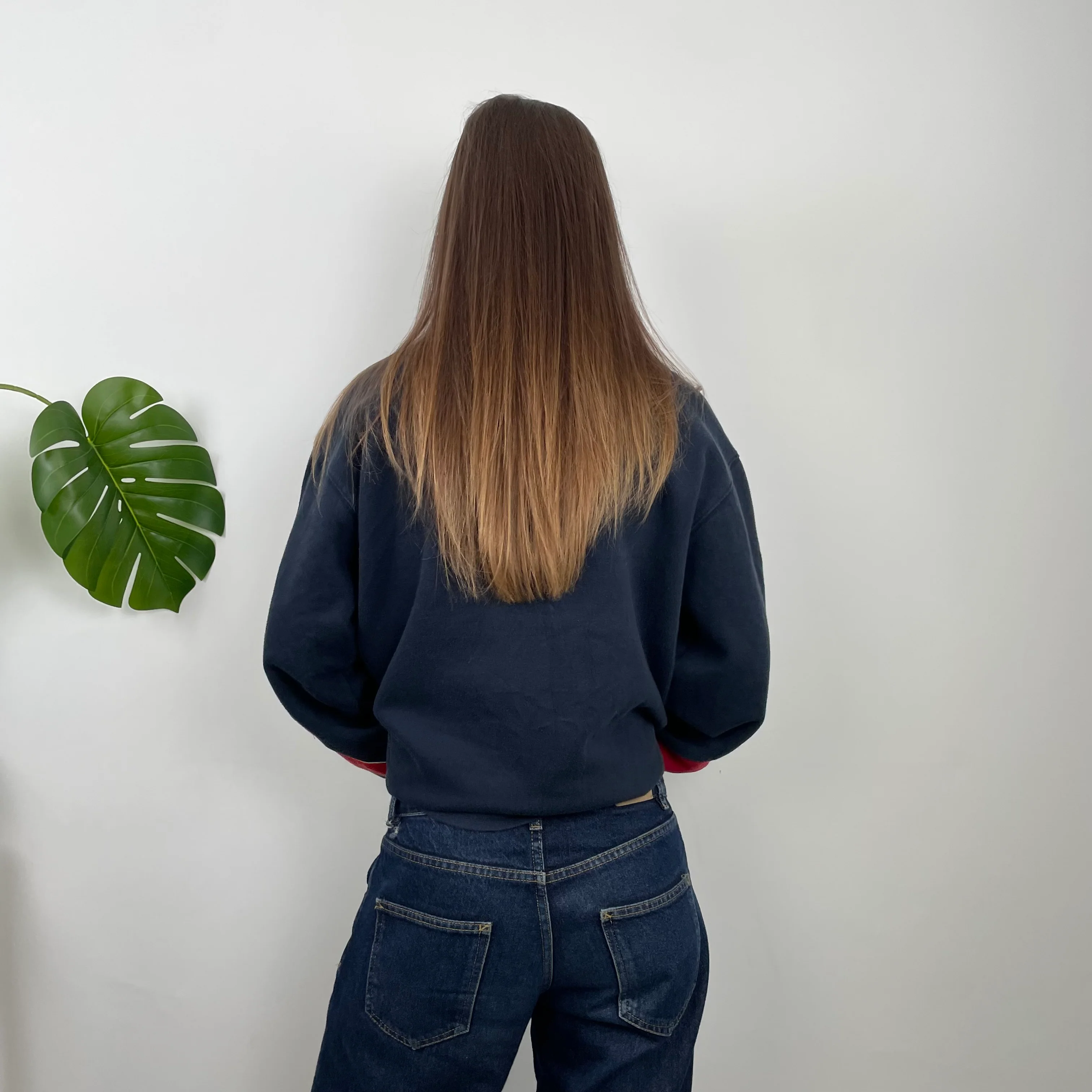 Nike Navy Embroidered Swoosh Sweatshirt (L) - Image 6