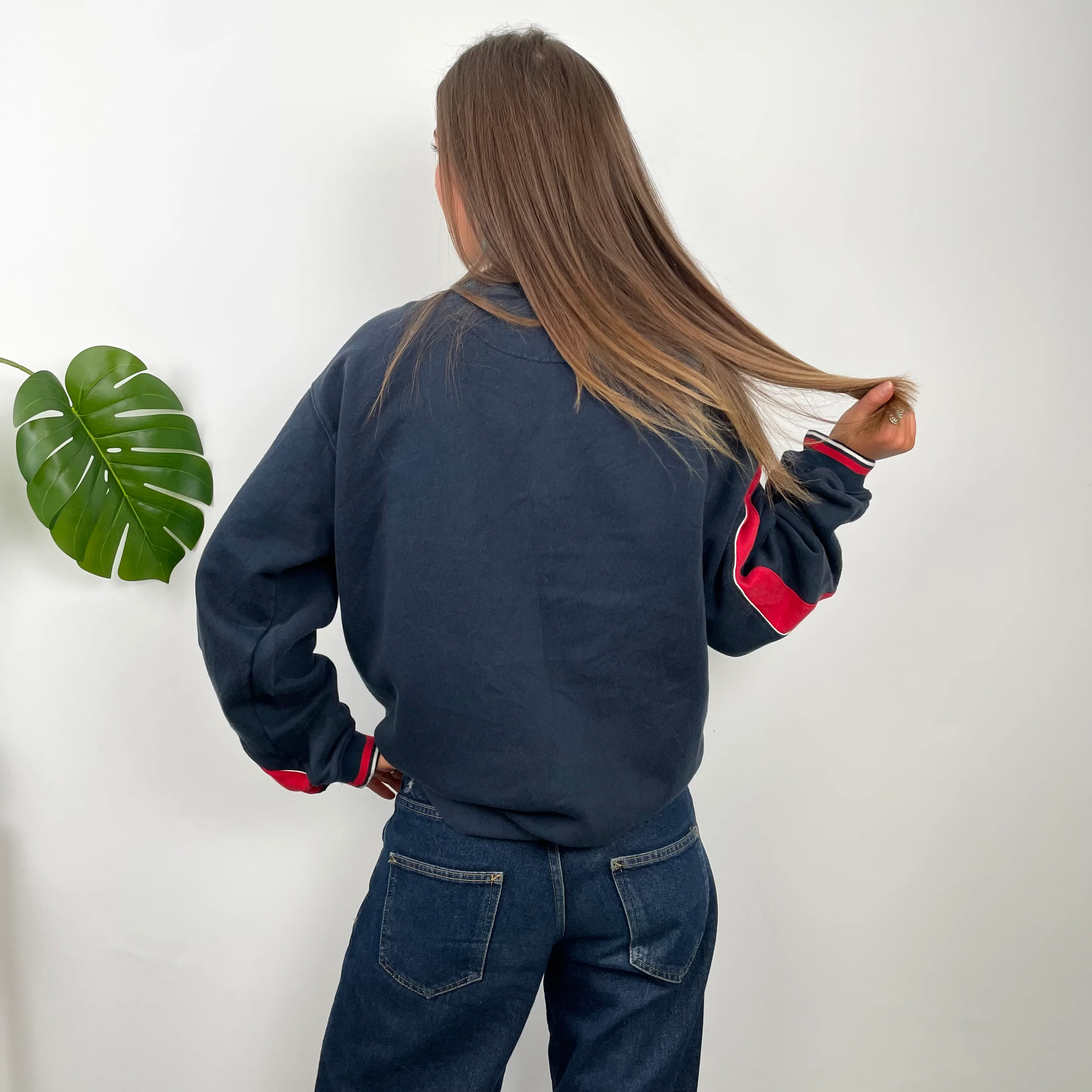 Nike Navy Embroidered Swoosh Sweatshirt (L) - Image 7