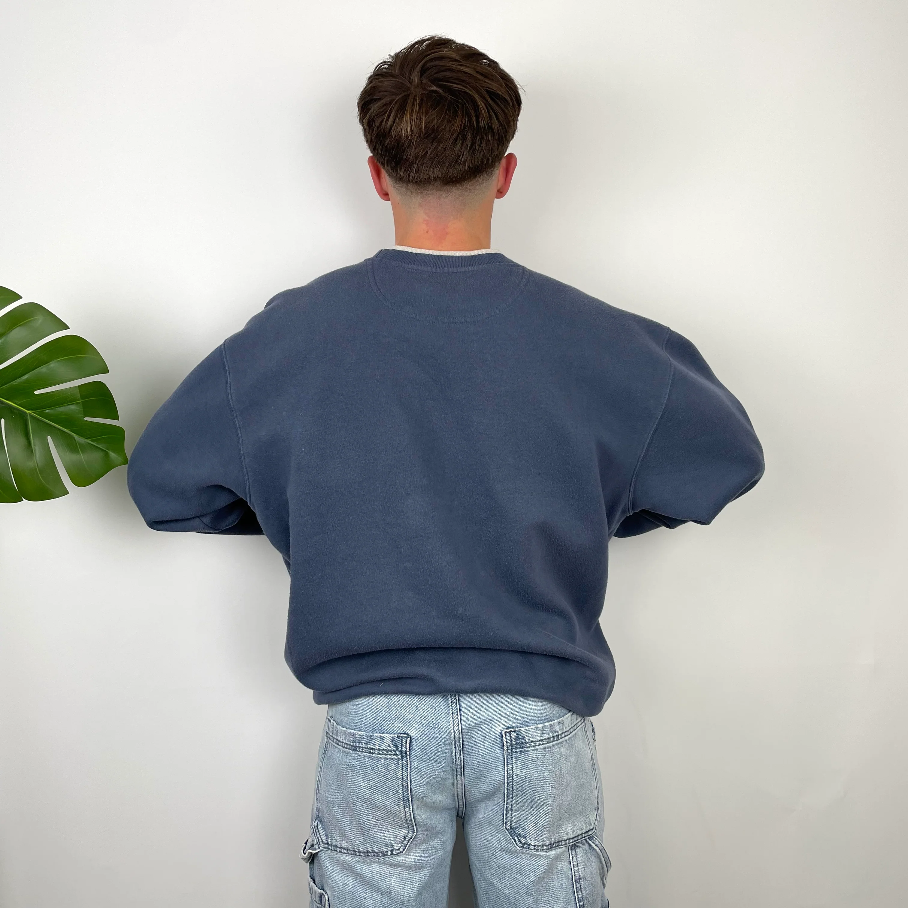 Nike Navy Embroidered Swoosh Sweatshirt (M) - Image 6