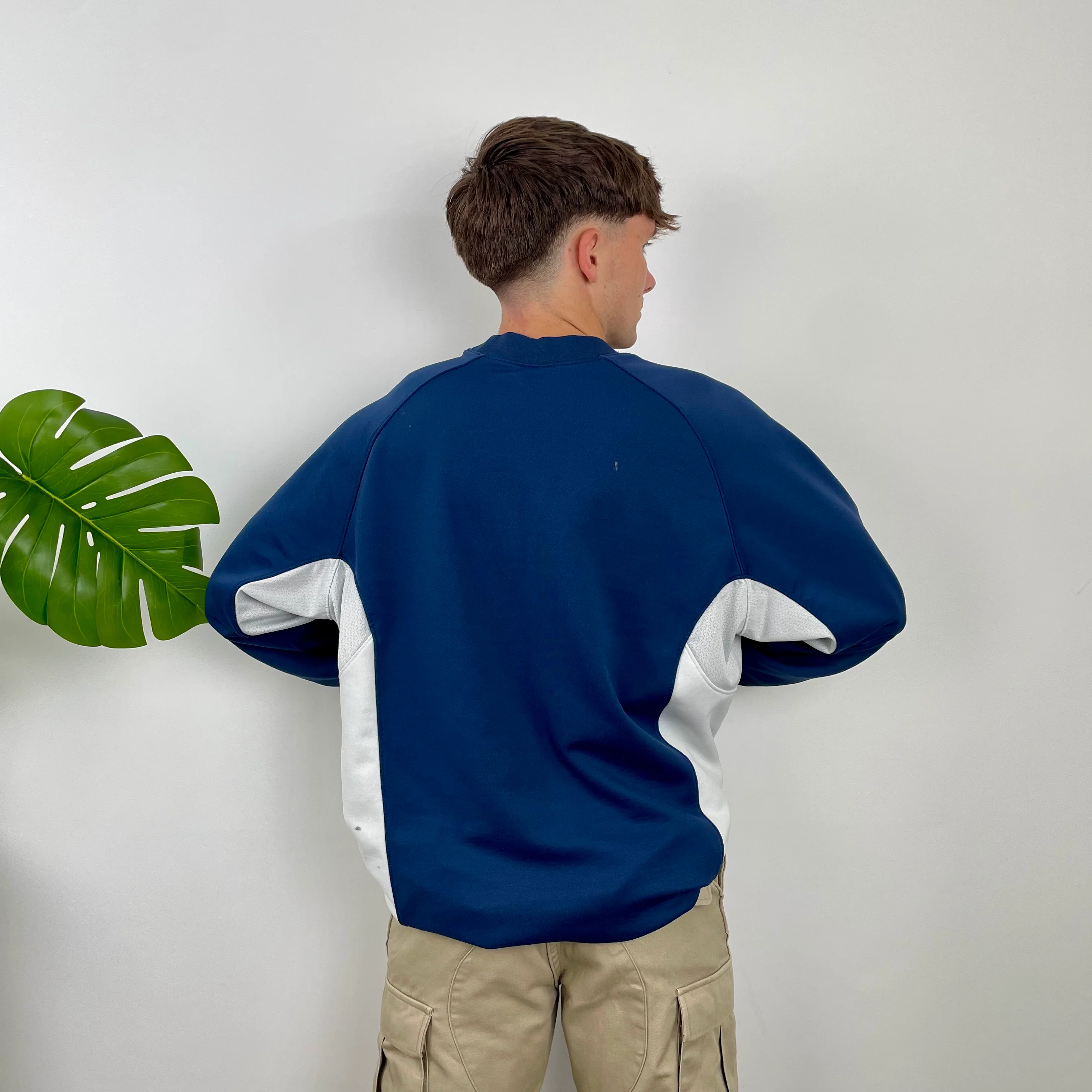 Nike Navy Embroidered Swoosh Sweatshirt (XL) - Image 5