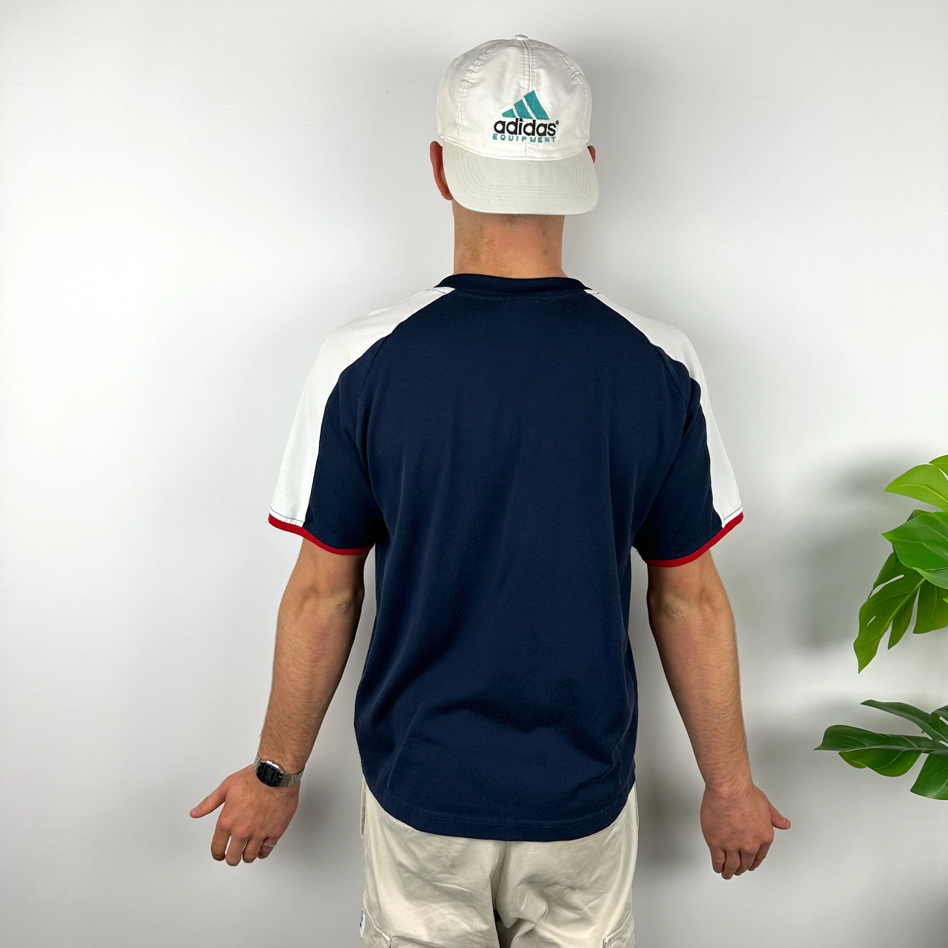 Nike Navy Embroidered Swoosh T Shirt (L) - Image 4