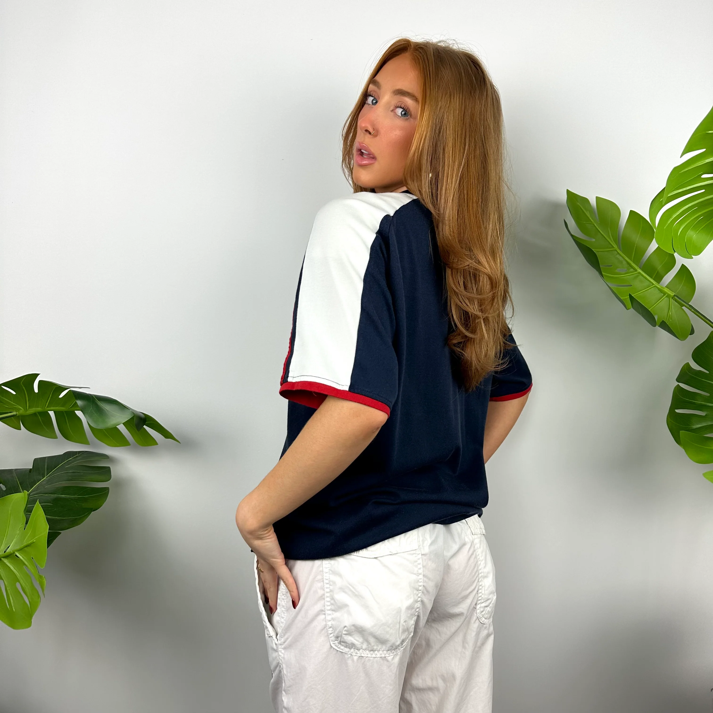 Nike Navy Embroidered Swoosh T Shirt (L) - Image 3
