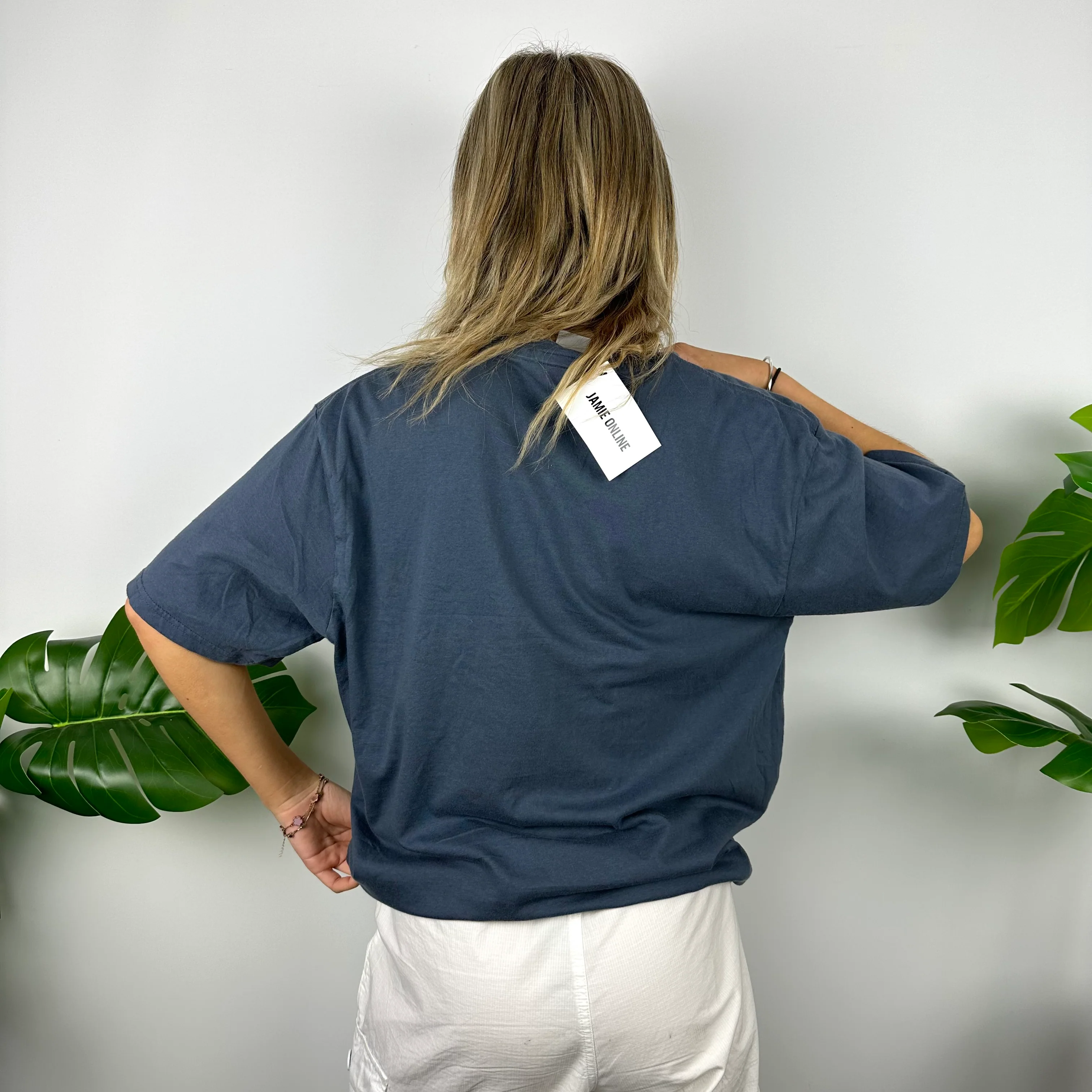 Nike Blue Embroidered Swoosh T Shirt (L) - Image 4