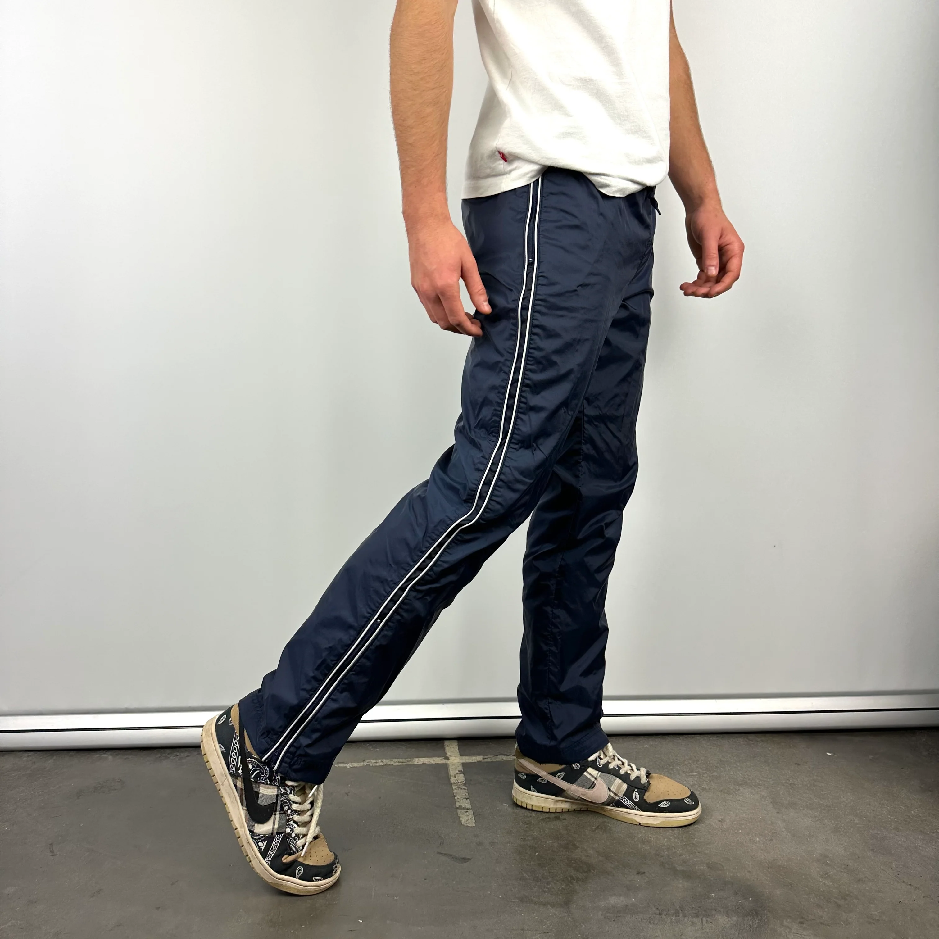Nike Navy Embroidered Swoosh Track Pants (S) - Image 4