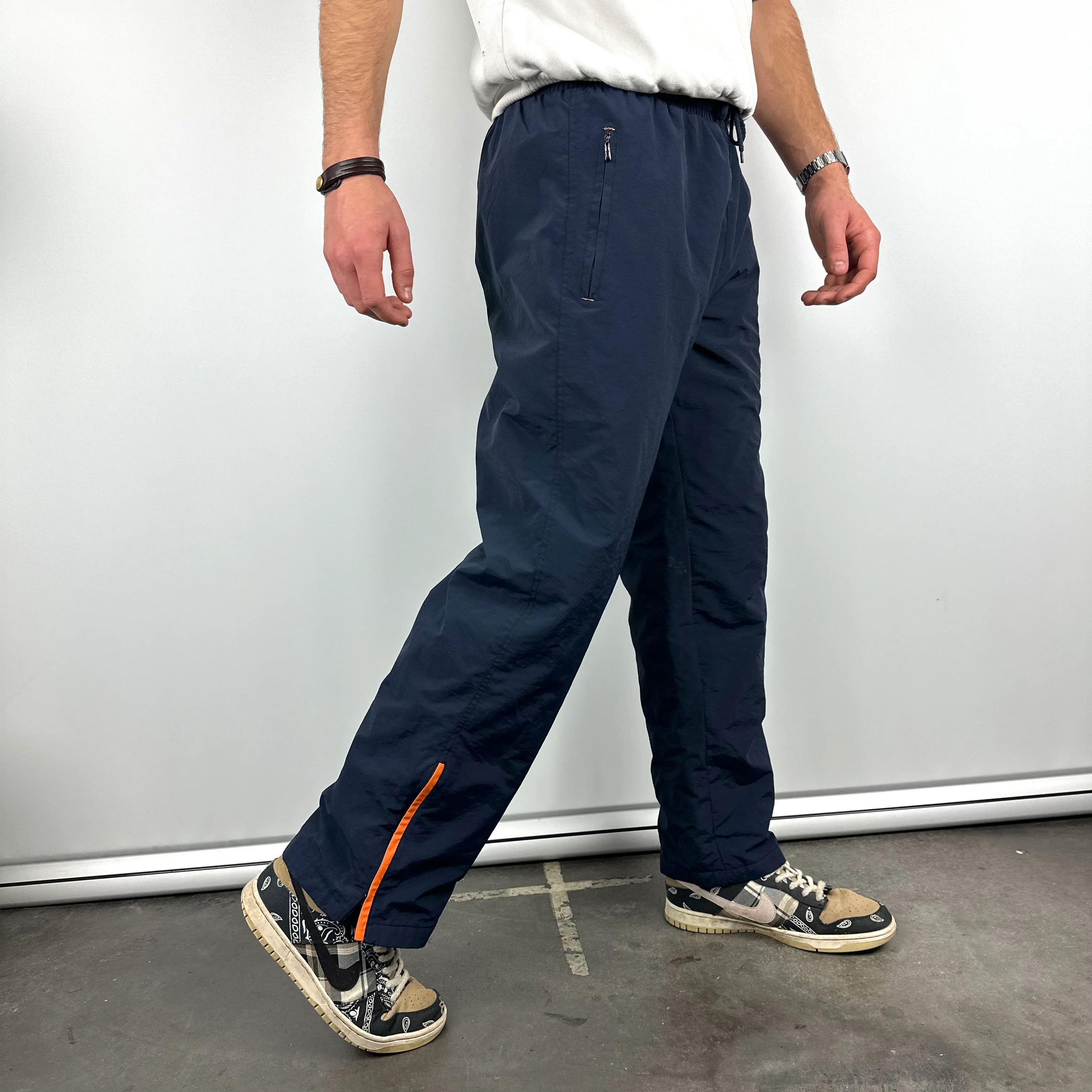 Nike Navy Embroidered Swoosh Track Pants (M) - Image 3