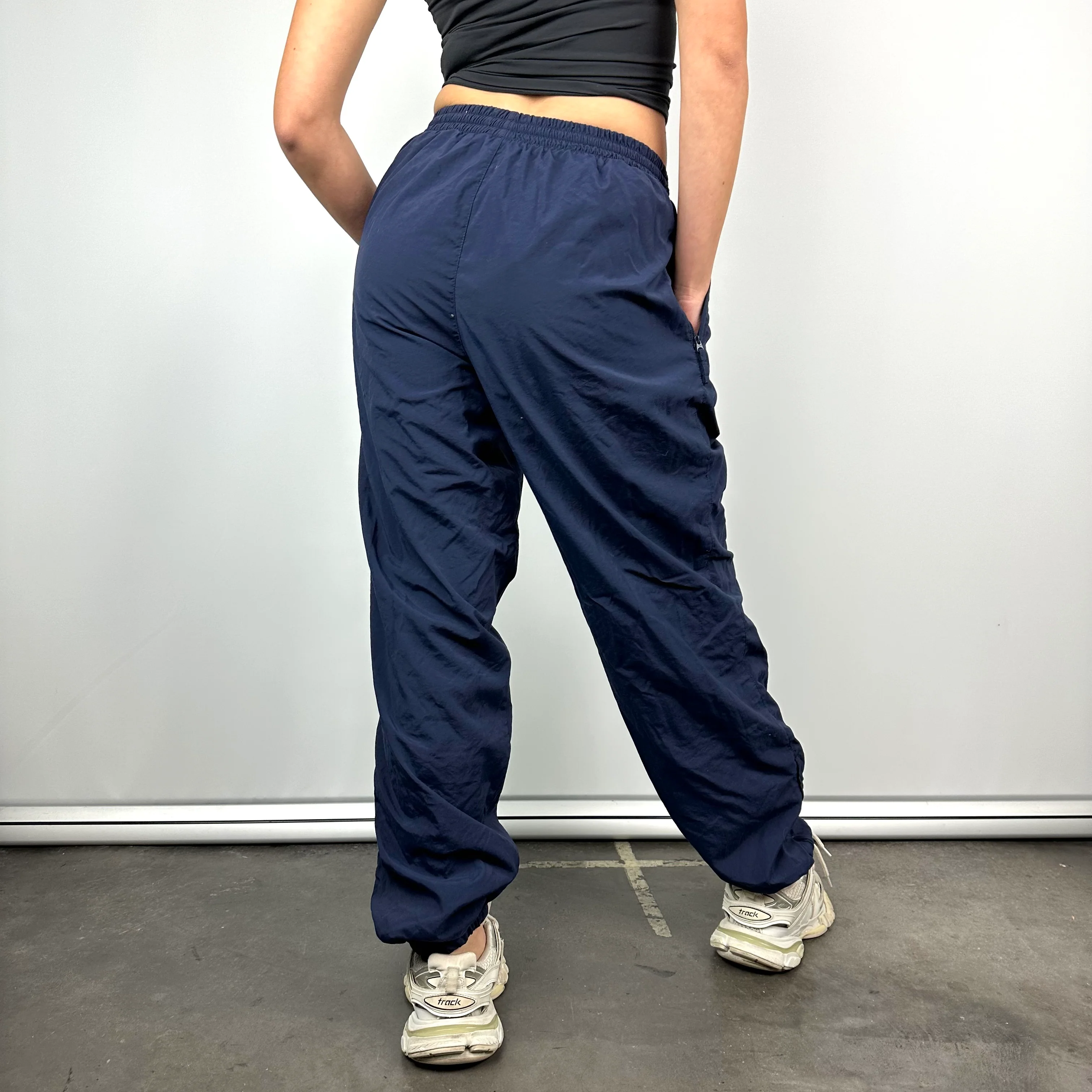 Nike Navy Embroidered Swoosh Track Pants (L) - Image 6