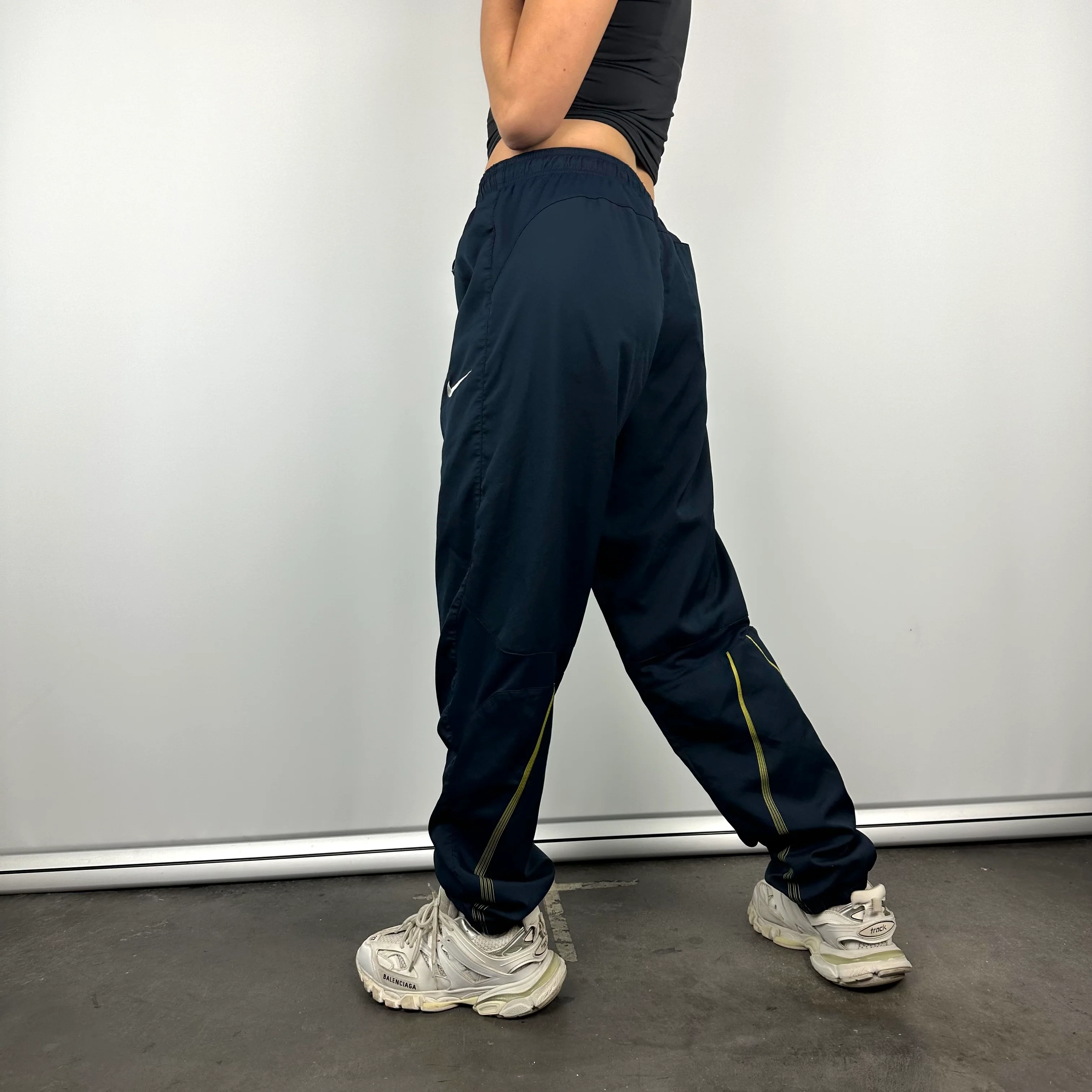 Nike Navy Embroidered Swoosh Track Pants (M) - Image 2