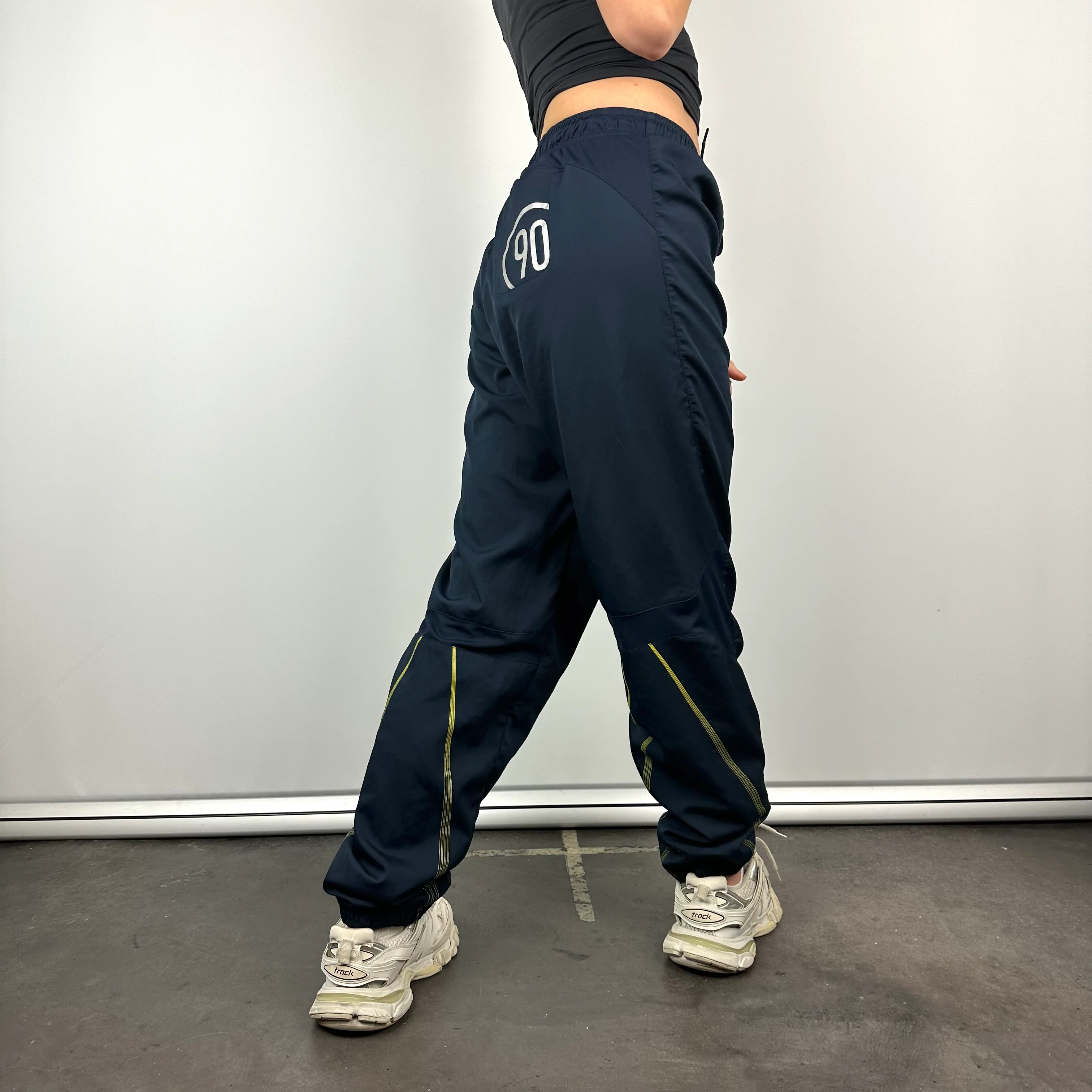 Nike Navy Embroidered Swoosh Track Pants (M) - Image 5