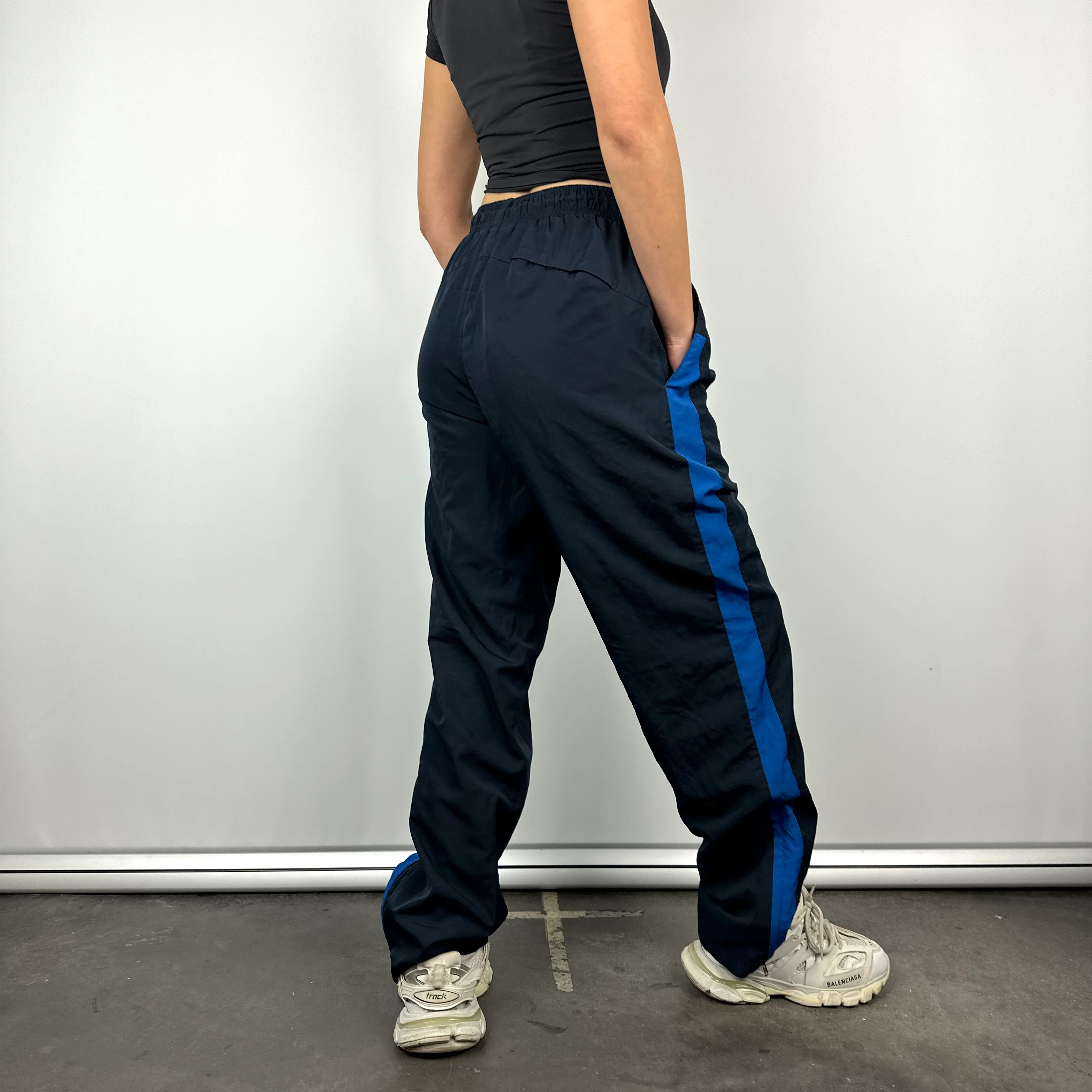 Nike Navy Embroidered Swoosh Track Pants (M) - Image 4