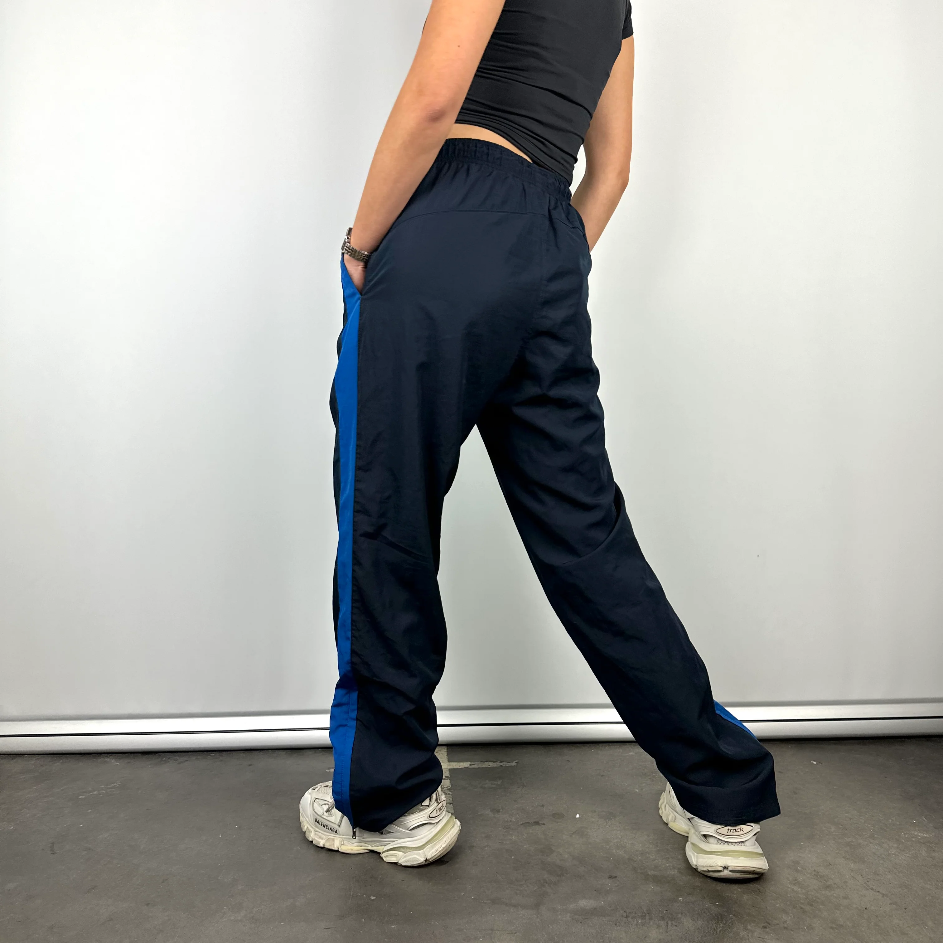 Nike Navy Embroidered Swoosh Track Pants (M) - Image 8