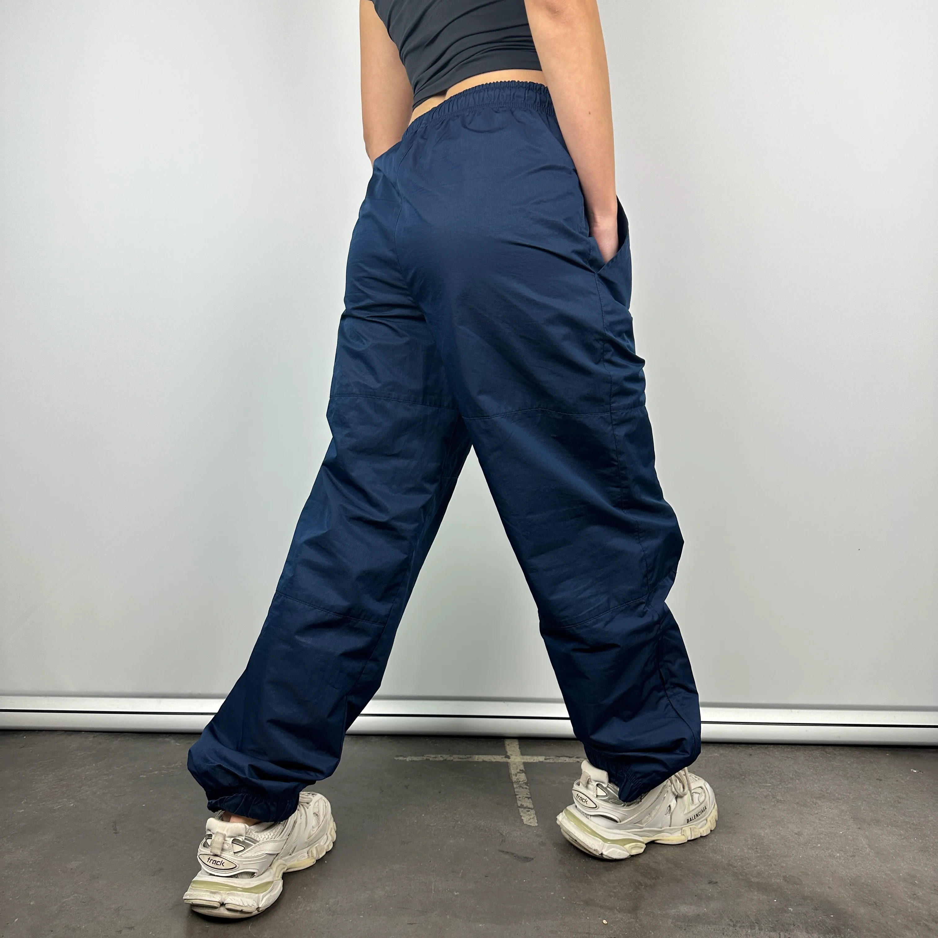 Nike Navy Embroidered Swoosh Track Pants (M) - Image 4
