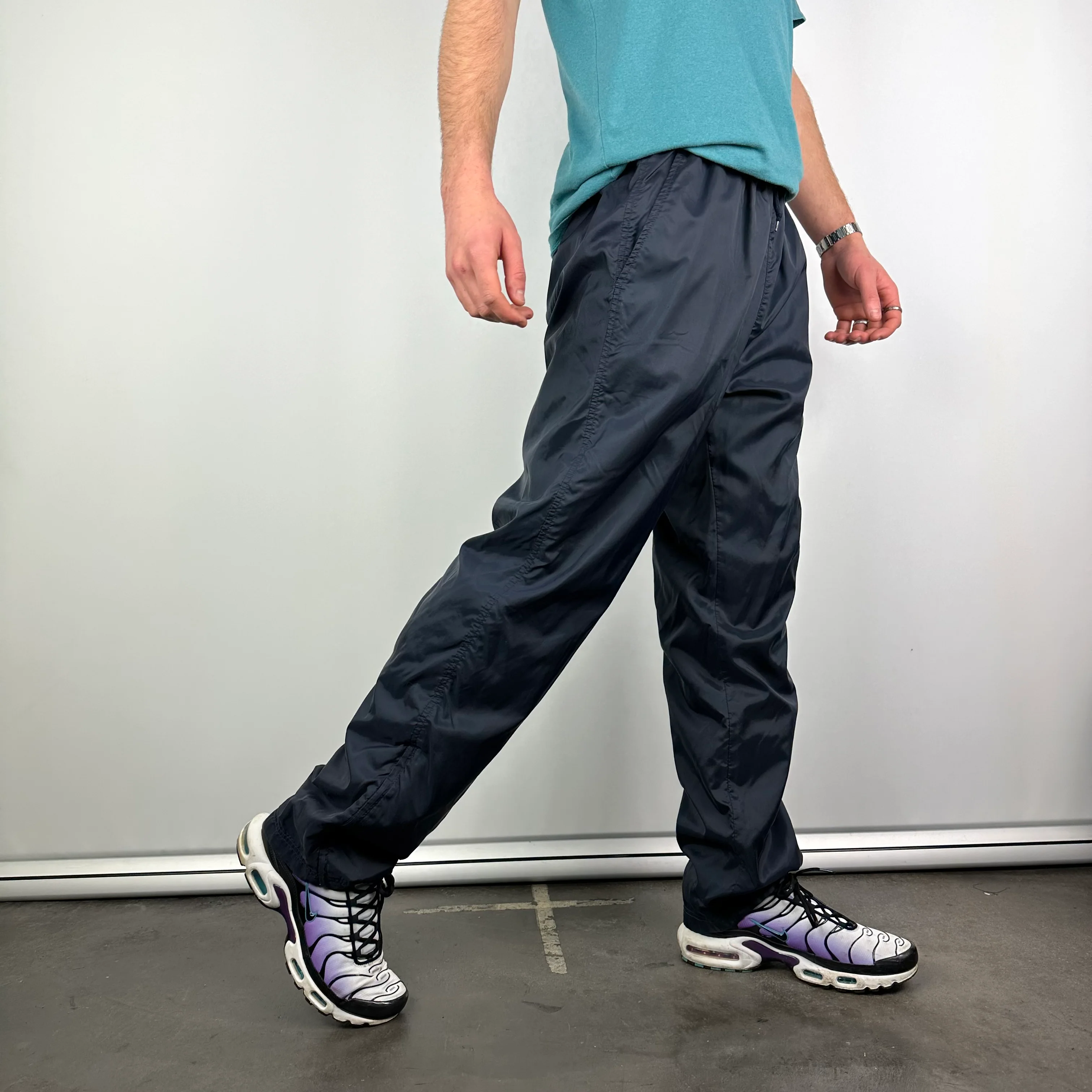 Nike Navy Embroidered Swoosh Track Pants (XL) - Image 3